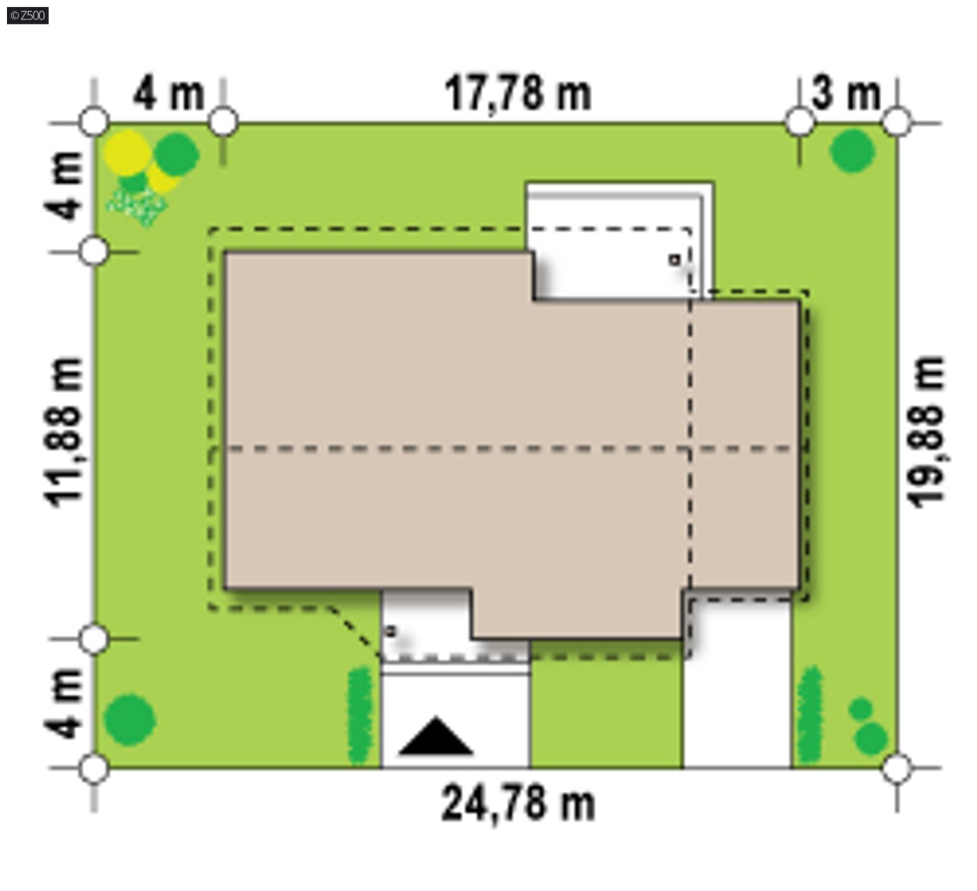 Home project  - powiększony, z garażem jednostanowiskowym po prawej 