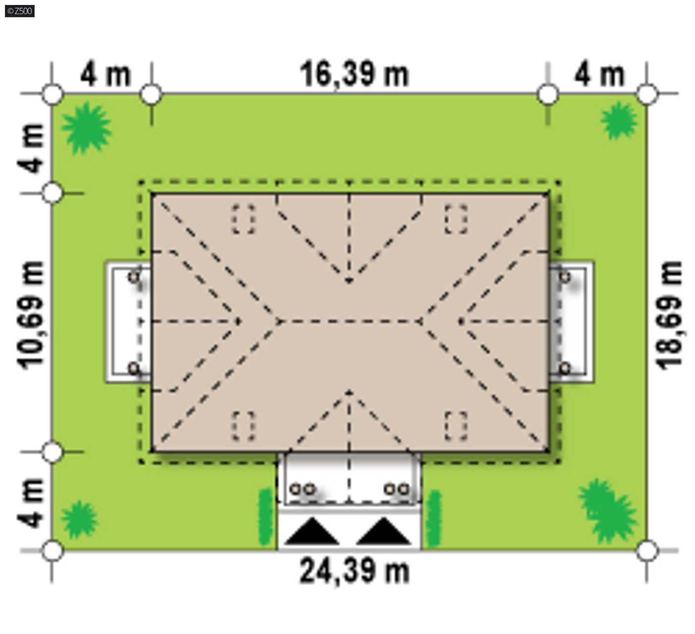 Home project  - Dom dwurodzinny o dworkowym charakterze i tradycyjnej stylistyce. Oddzielne wejścia