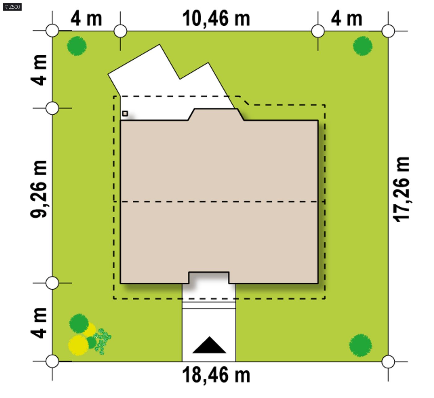 Home project  - z oknami w ścianach szczytowych bez okien dachowych