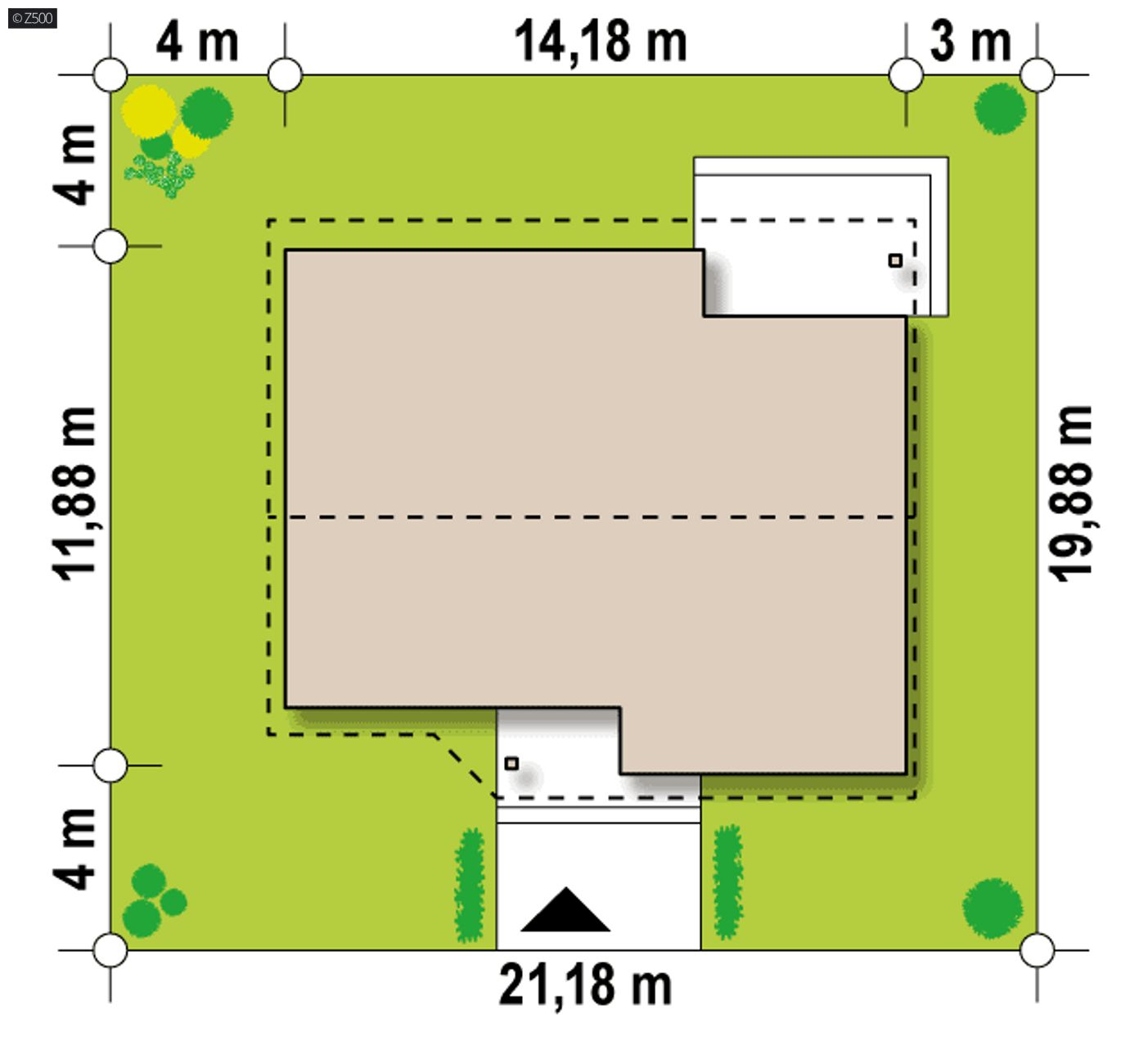 Gotowy projekt domu  - wariant powiększony o 140cm