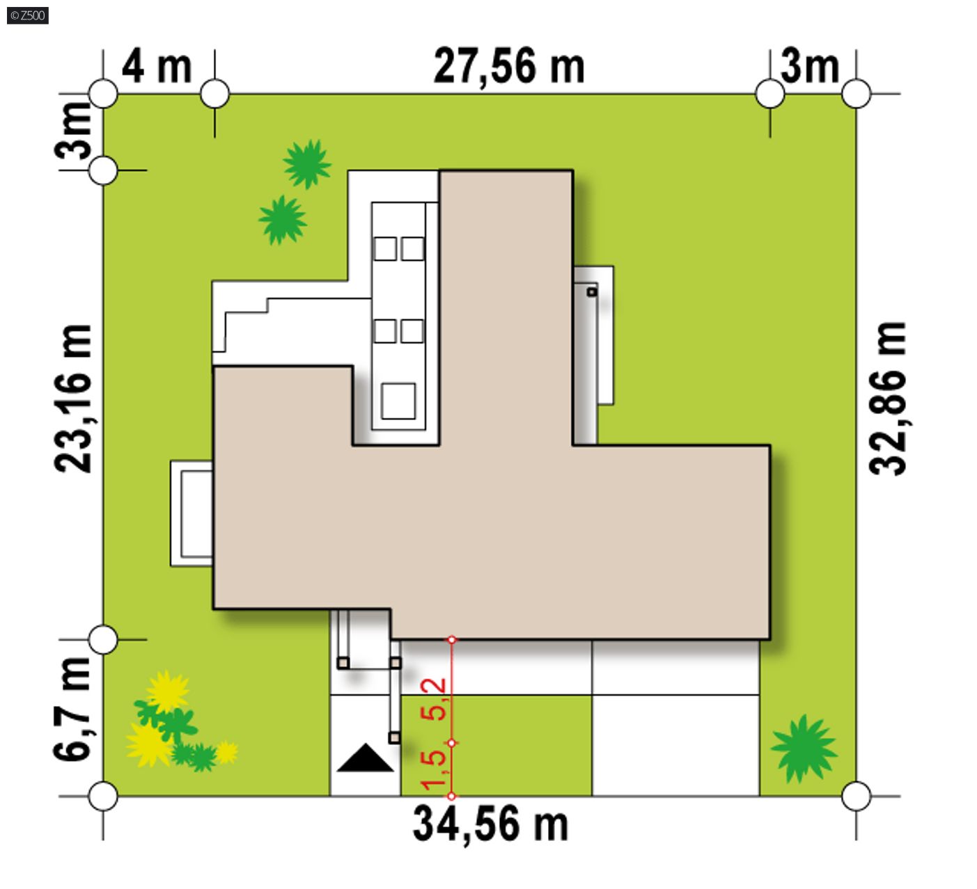 Gotowy projekt domu  - Nowoczesny dom parterowy z dużym garażem i częścią biurową.