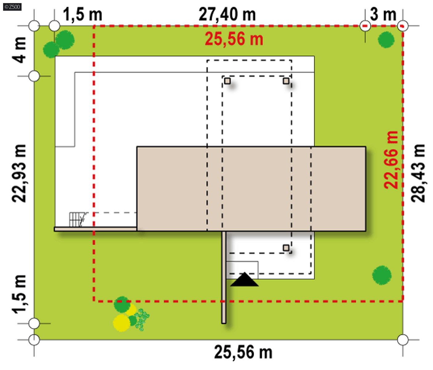 Home project  - Nowoczesny dom piętrowy z zielonymi tarasami oraz dużymi przeszkleniami.
