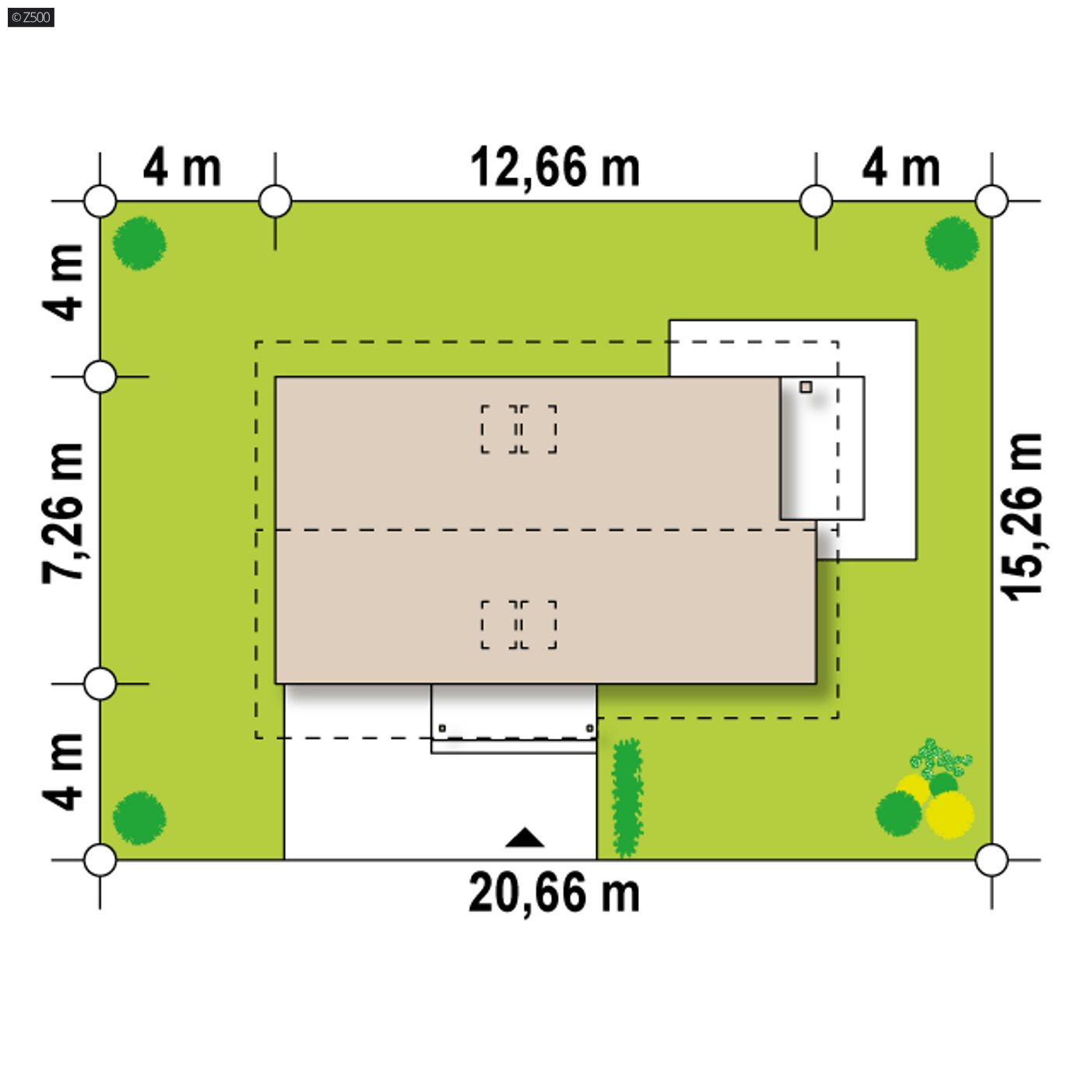 Gotowy projekt domu  - Łatwy, tani w budowie dom z garażem jednostanowiskowym, idealny na małą działkę.