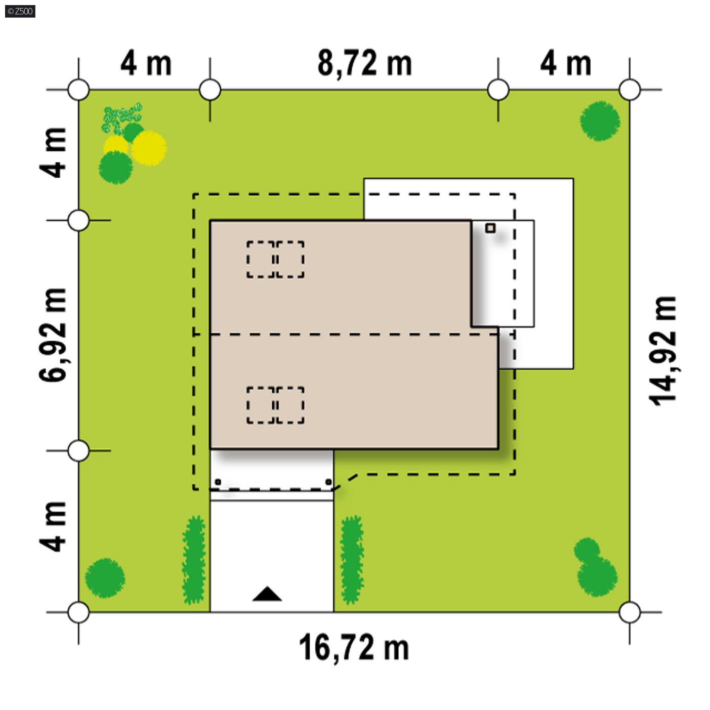 Gotowy projekt domu  - Projekt domu Z71 w technologii szkieletowej