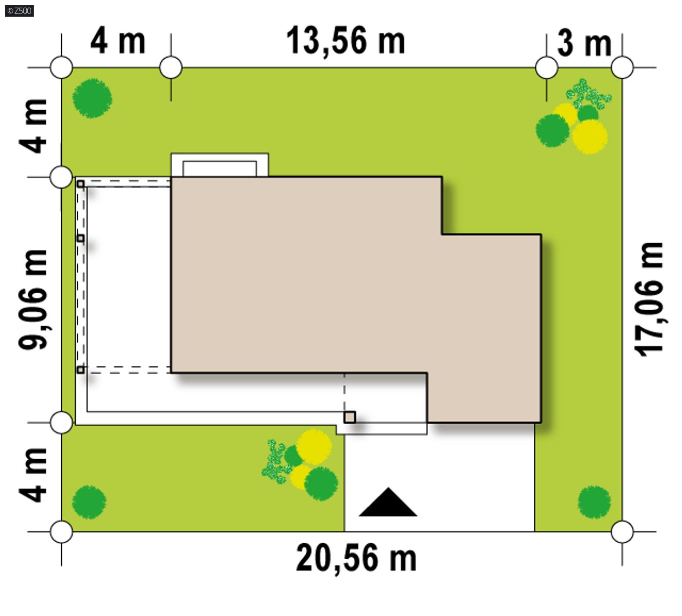 Gotowy projekt domu  - Wersja projektu Zx63 ze zmienionym układem, zamkniętą kuchnią i obniżoną attyką