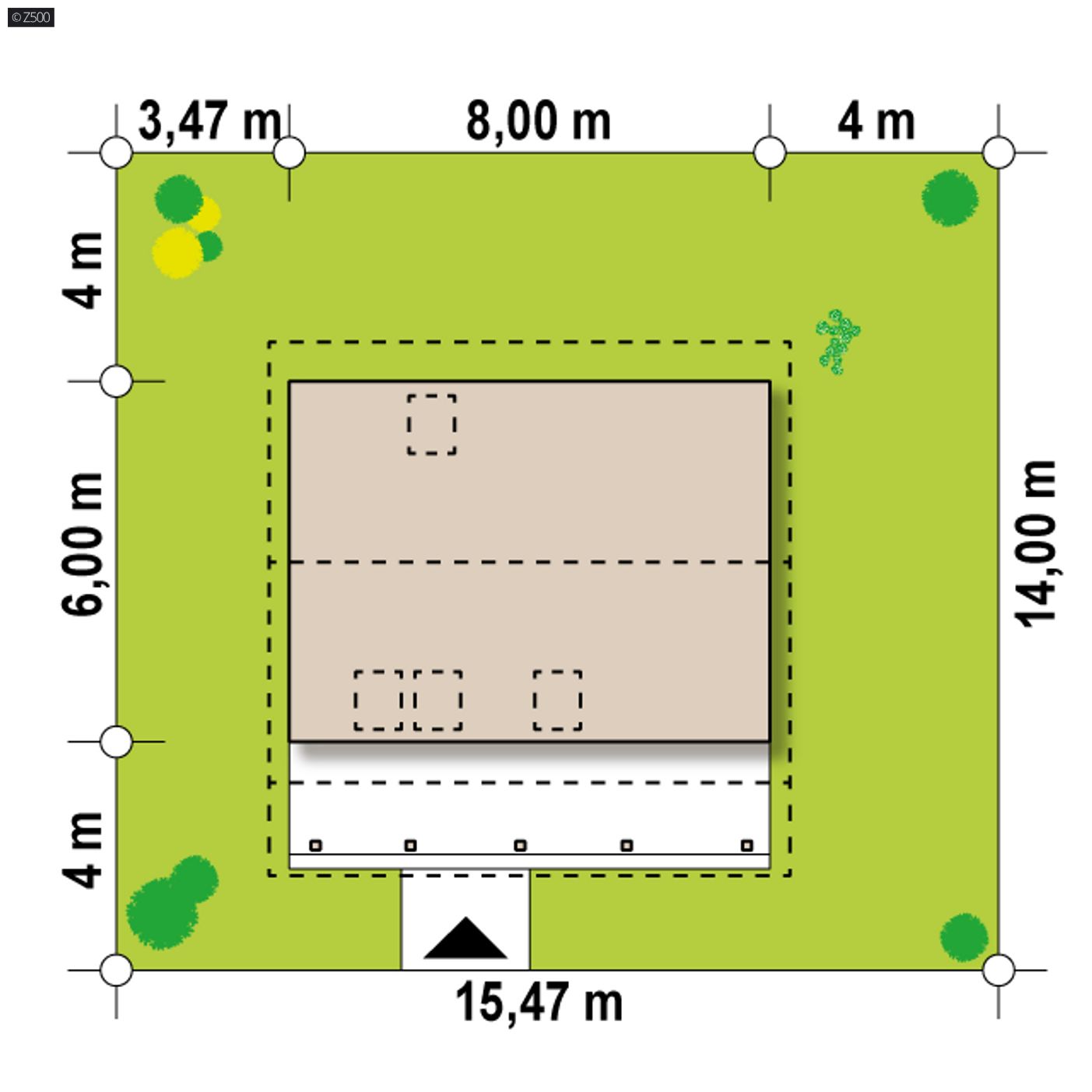 Gotowy projekt domu  - Pomniejszona wersja projektu Z39, z dachem 40 st. i zmienionym układem parteru