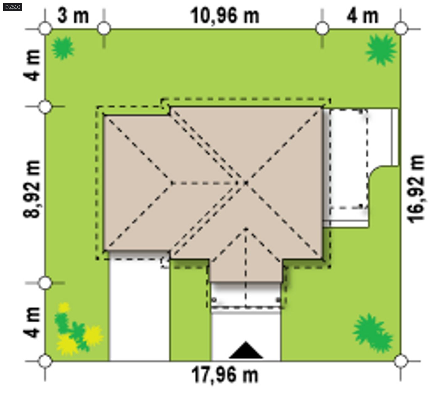 Home project  - odbicie lustrzane z garażem jednostanowiskowym z lewej strony