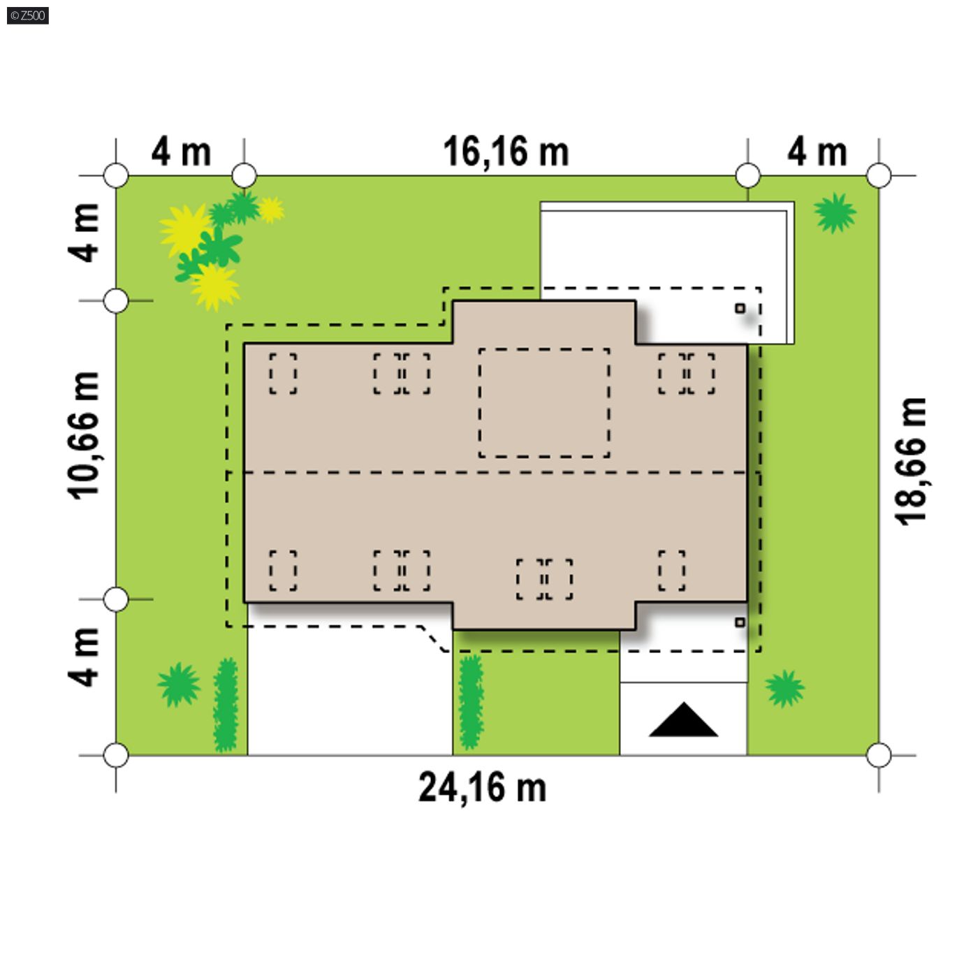 Home project  - Wariant z garażem dwustanowiskowym. 