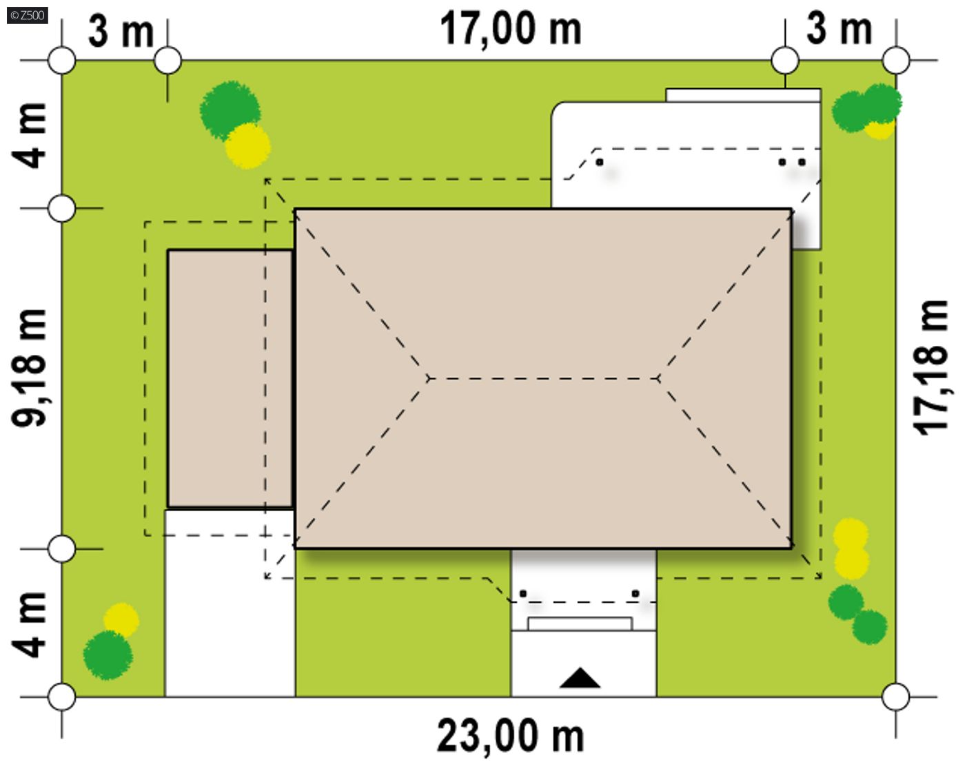 Gotowy projekt domu  - z garażem po lewej stronie z dachem pulpitowym