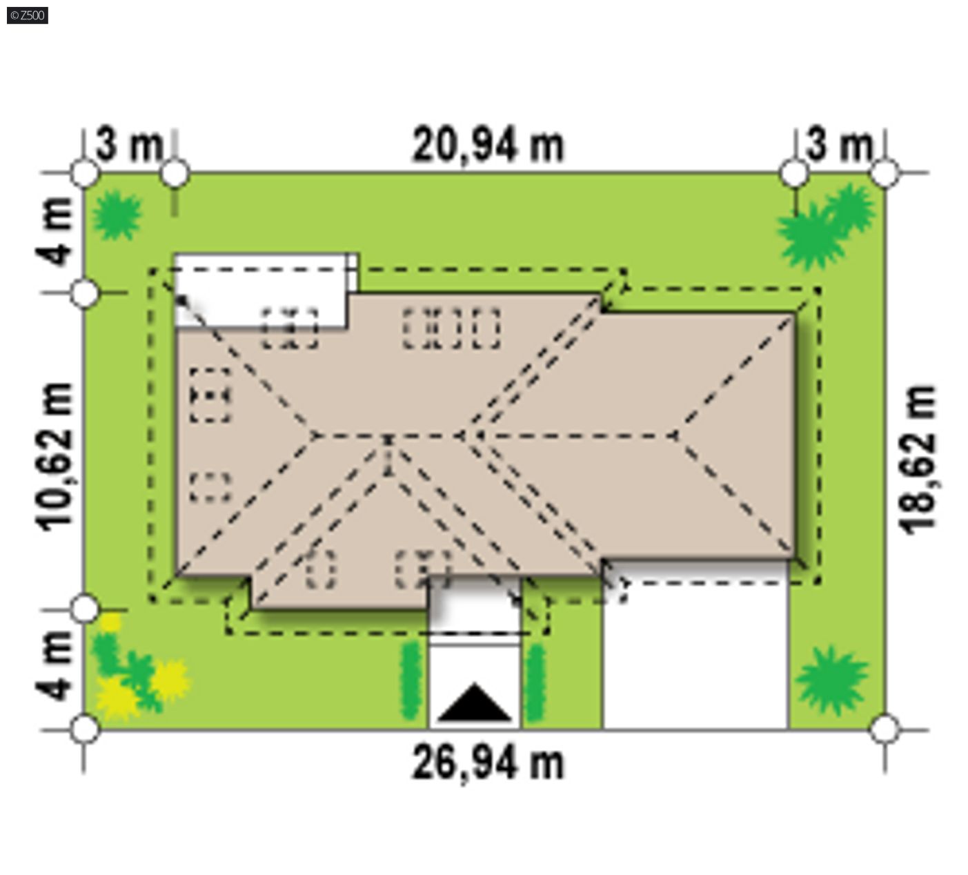 Home project  - z garażem dwustanowiskowym z prawej strony