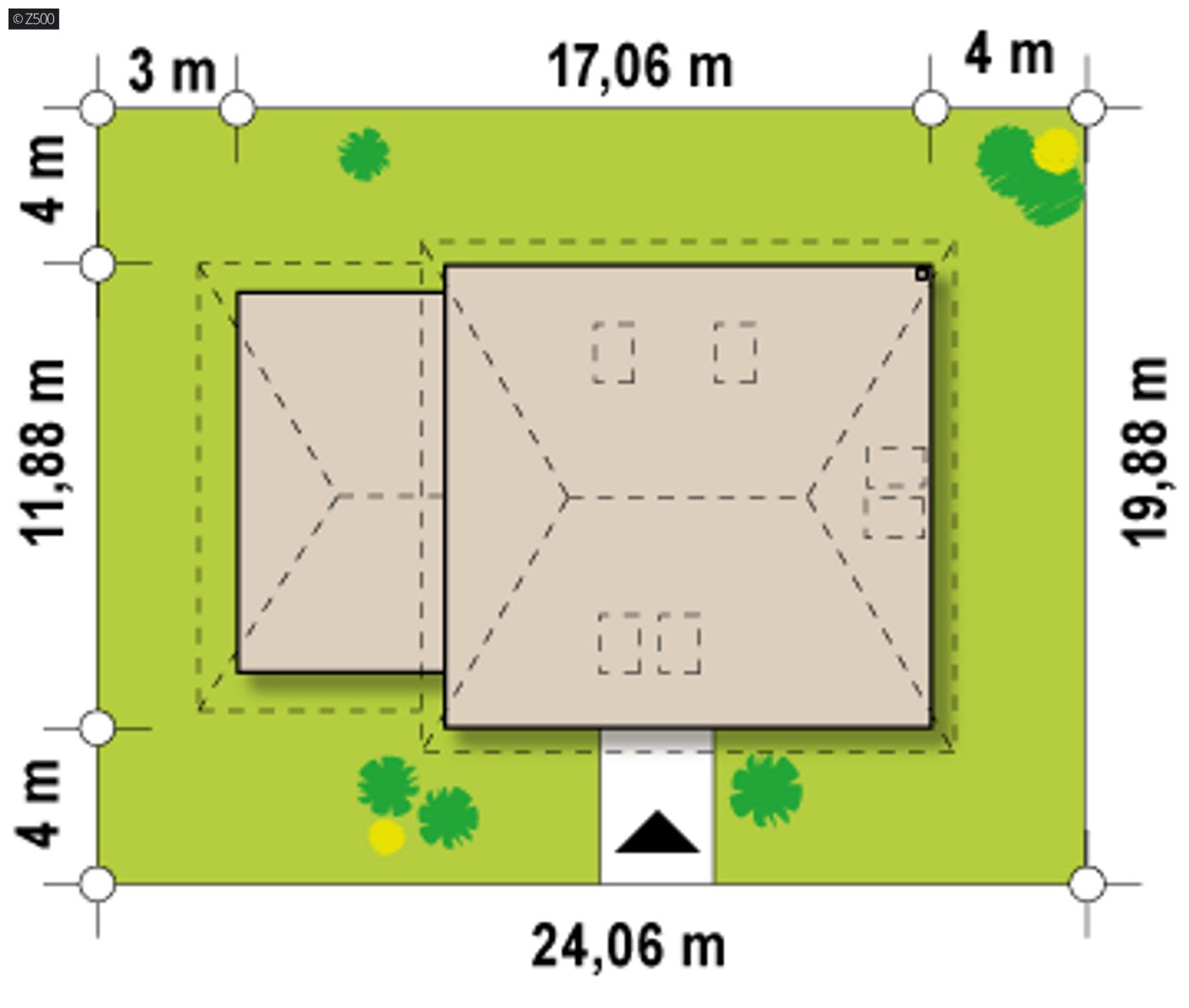 Home project  - z garażem po lewej stronie