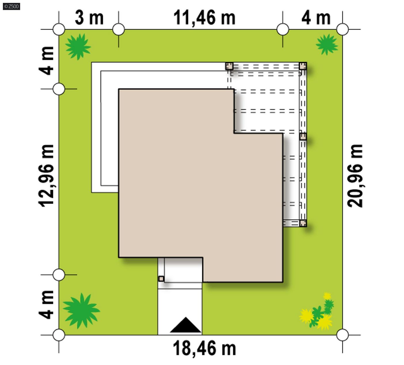 Mājas projekts  - Nowoczesny, parterowy dom ze zmienionym układem i stropem drewnianym