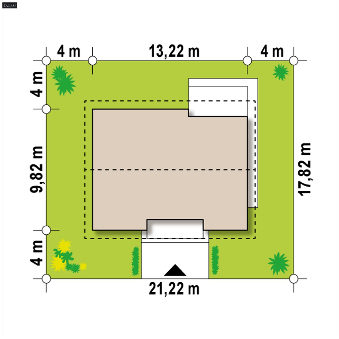 Gotowy projekt domu  - Dom parterowy z dachem dwuspadowym, 3 sypialniami i przestronną strefą dzienną.