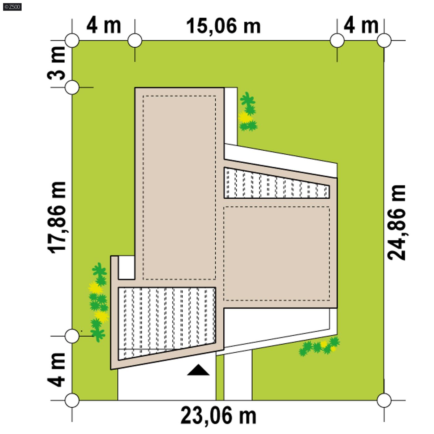 Gotowy projekt domu  - Powiększony wariant z pompą ciepła i kominkiem z płaszczem wodnym.