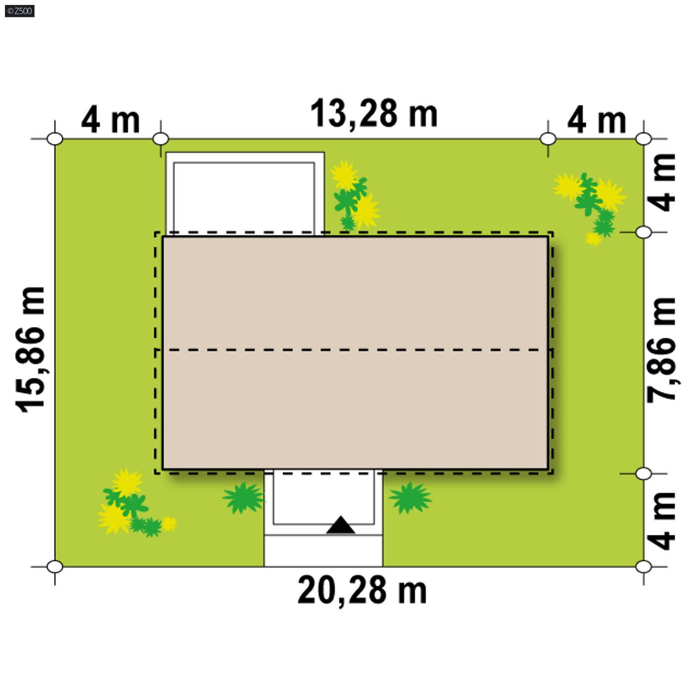 Gotowy projekt domu  - Parterowy, ekonomiczny dom na płycie fundamentowej.