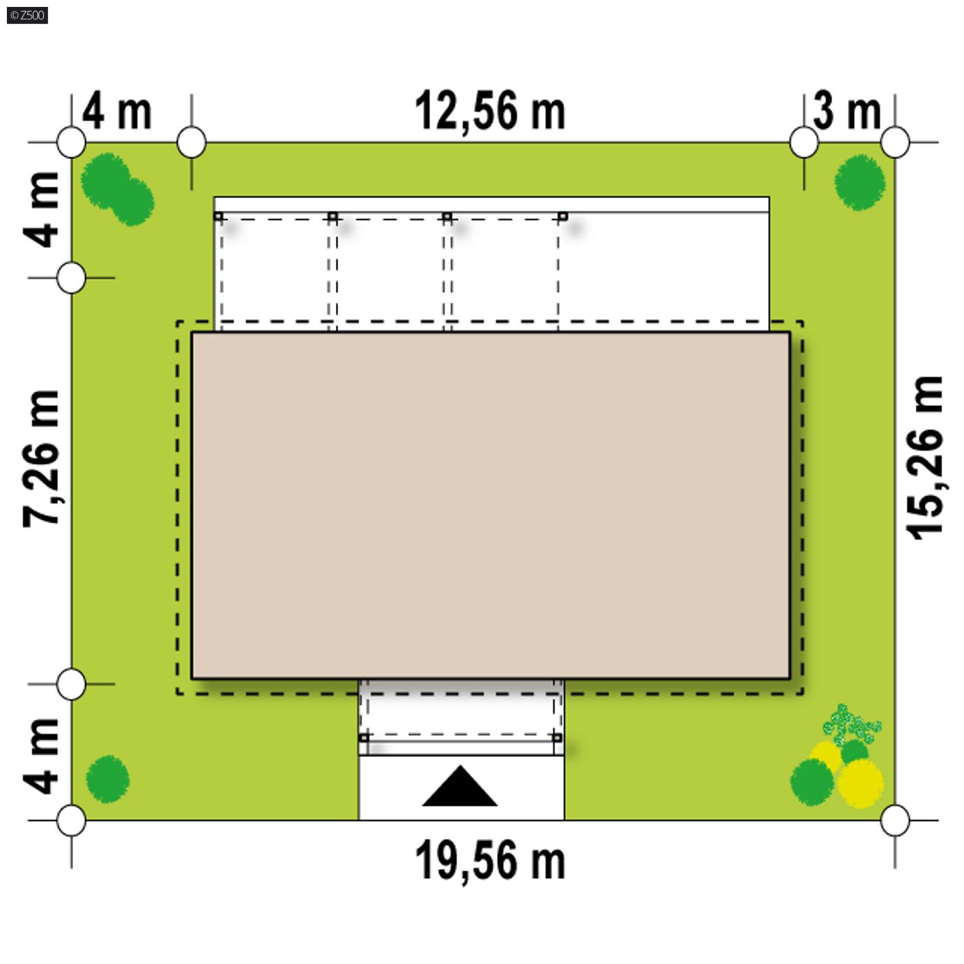 Gotowy projekt domu  - Funkcjonalny dom parterowy z 2 sypialniami, ekonomiczny w budowie.