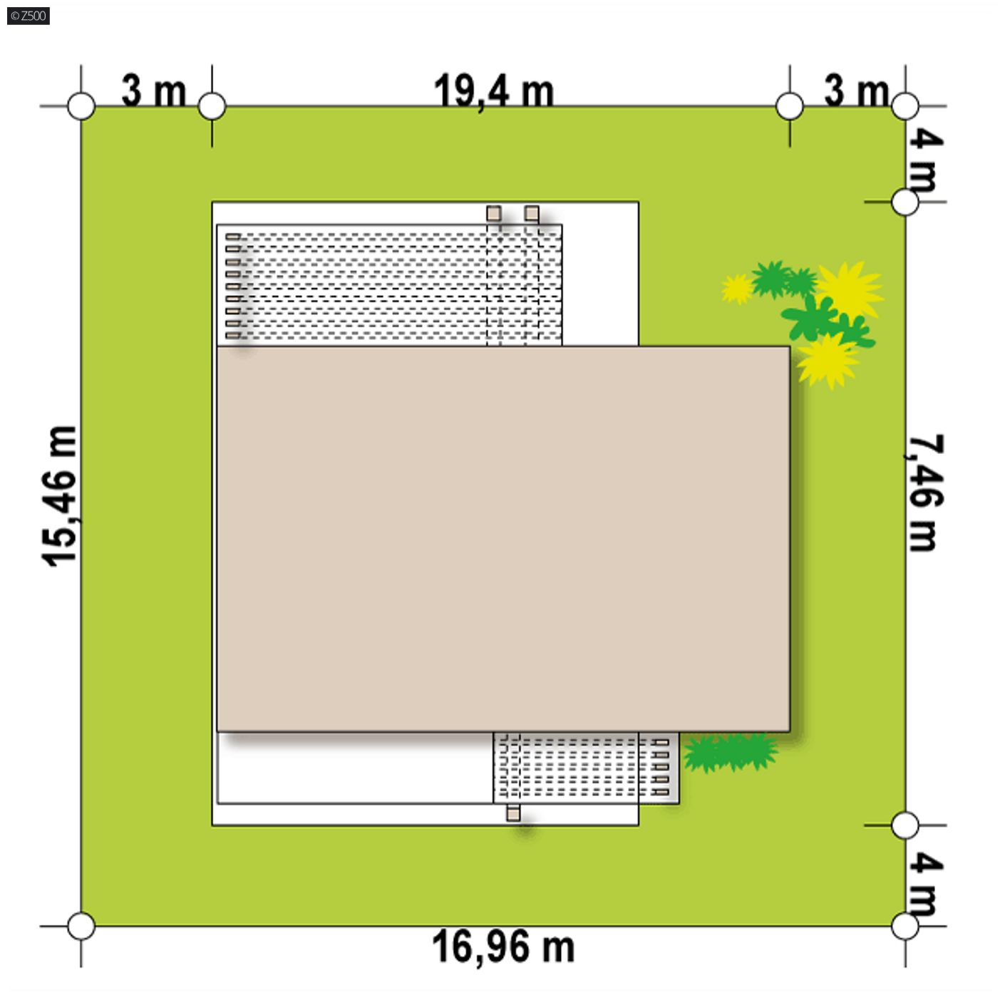 Gotowy projekt domu  - Niewielki dom parterowy z dachem dwuspadowym.