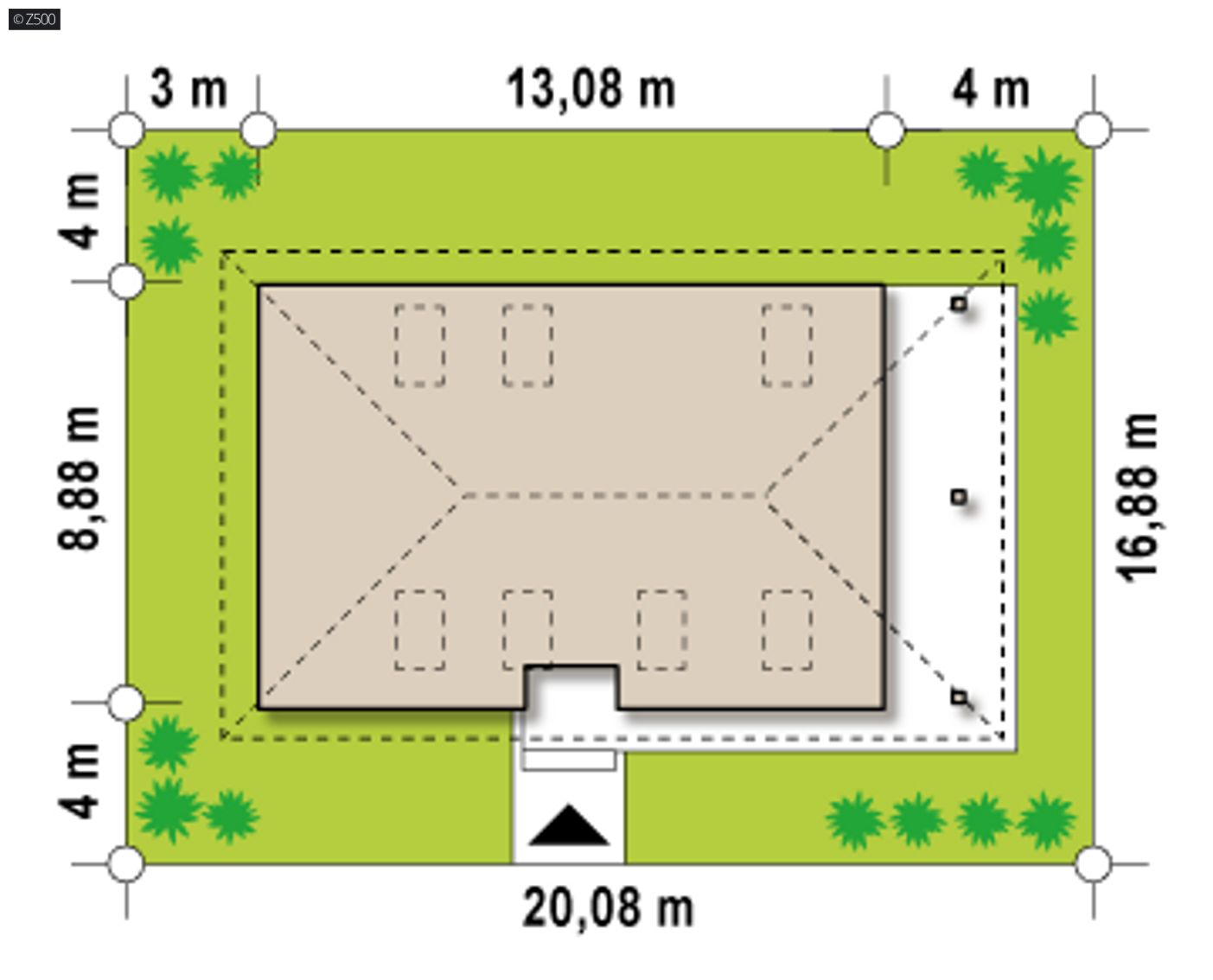 Gotowy projekt domu  - ze zmienionym rozkładem pomieszczeń