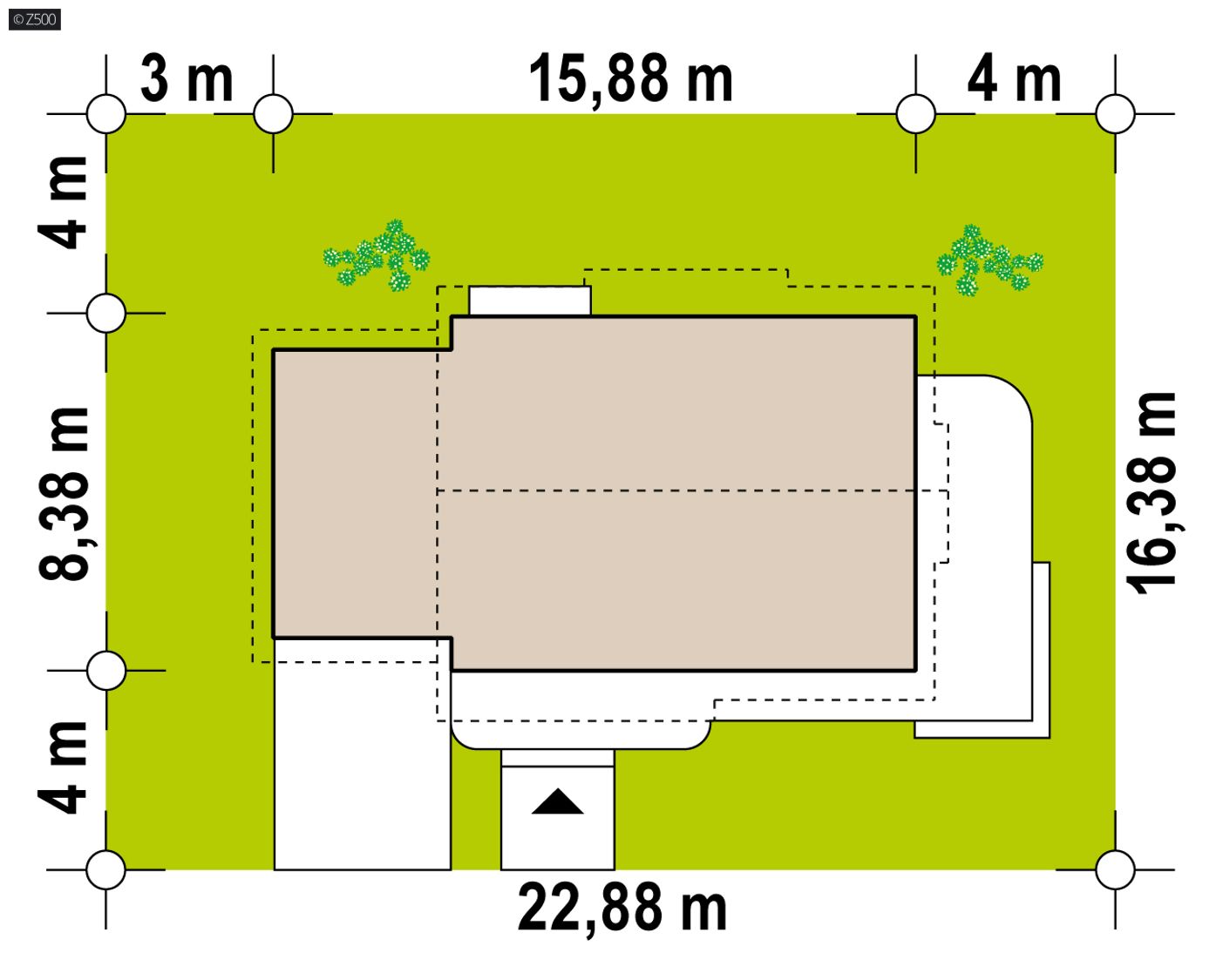 Home project  - z garażem jednostanowiskowym po lewej stronie