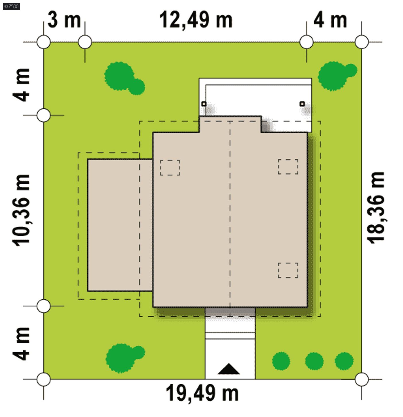 Home project  -  z garażem jednostanowiskowym