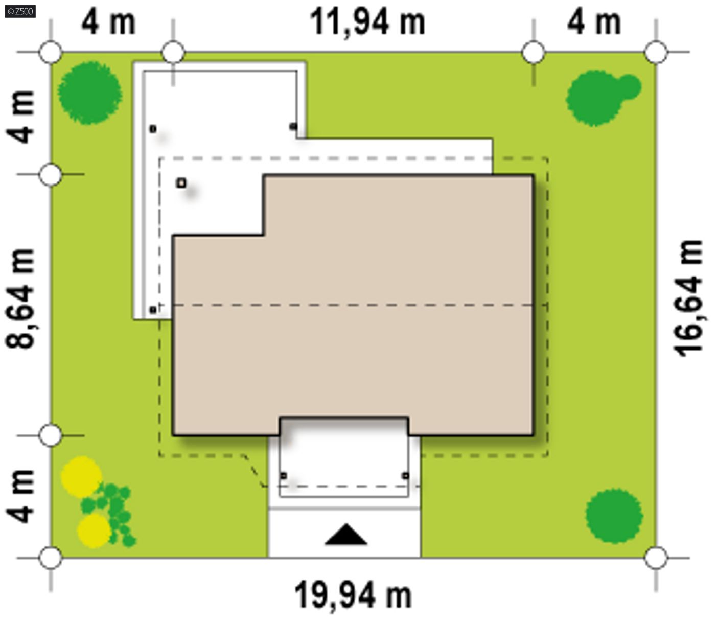 Gotowy projekt domu  - pomniejszony o 60cm