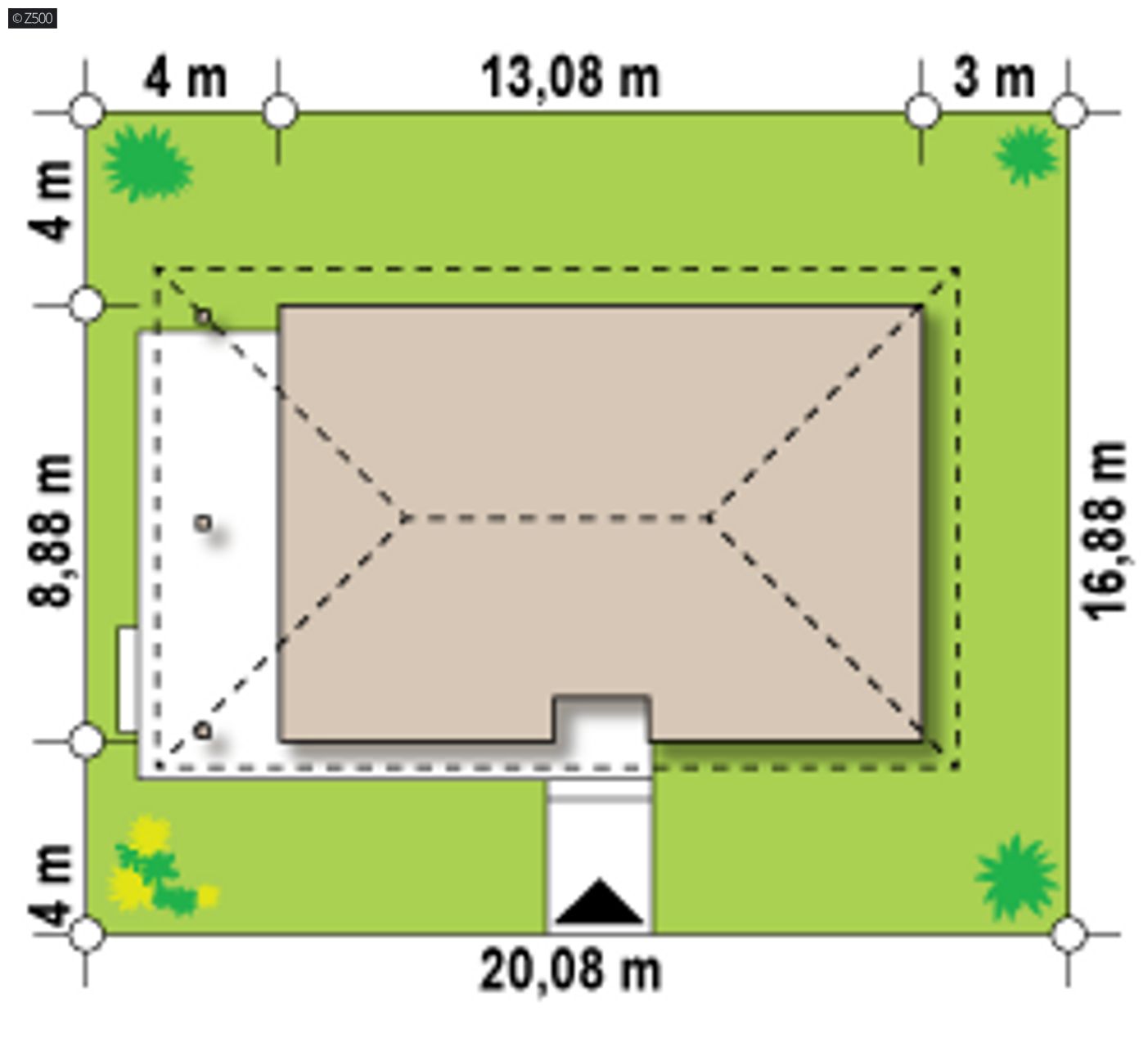 Home project  - Mały i przytulny dom parterowy z werandą i dwoma pokojami.