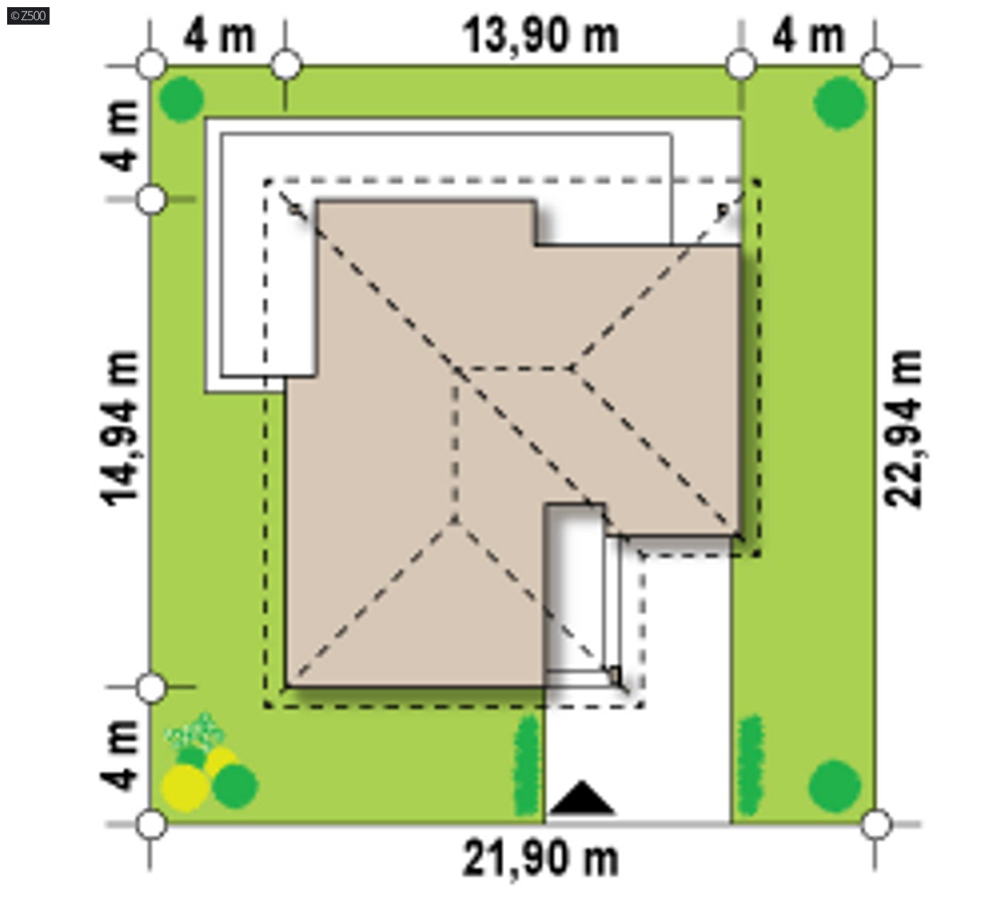 Home project  - Komfortowy dom parterowy z garażem  jednostanowiskowym.
