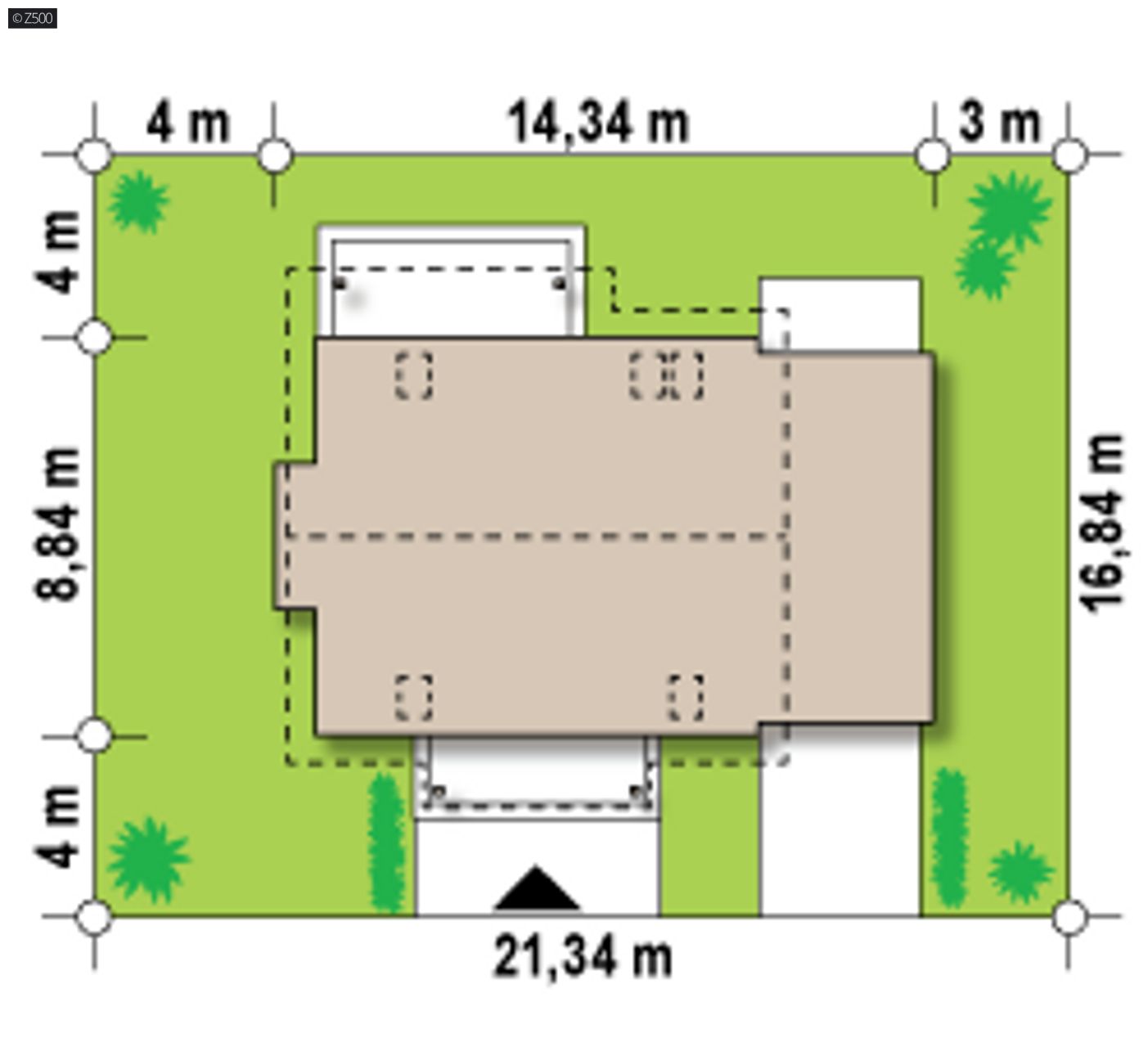 Home project  - Obicie lustrzane z garażem jednostanowiskowym, z tarasem na dachu