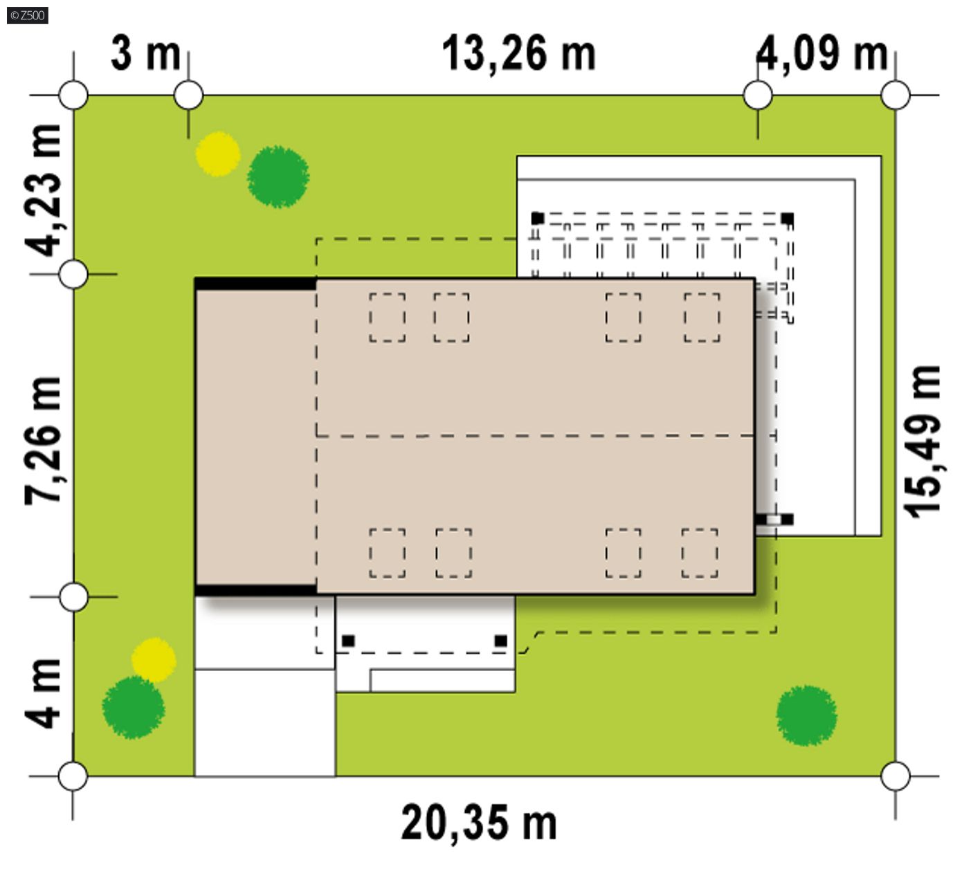 Gotowy projekt domu  - Tani w realizacji i ekonomiczny w utrzymaniu dom z garażem jednostanowiskowym. 