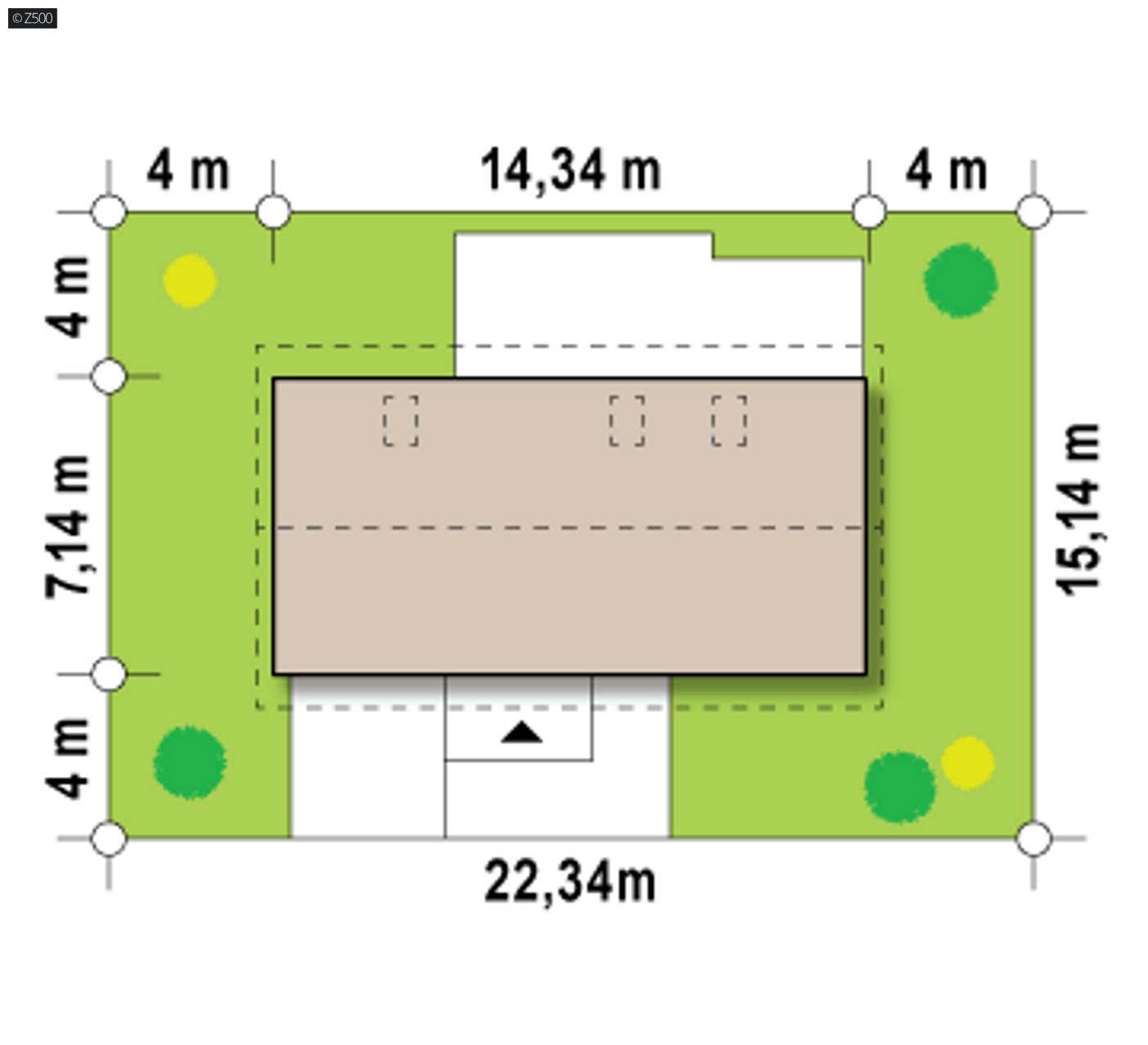 Gotowy projekt domu  - bez okapów