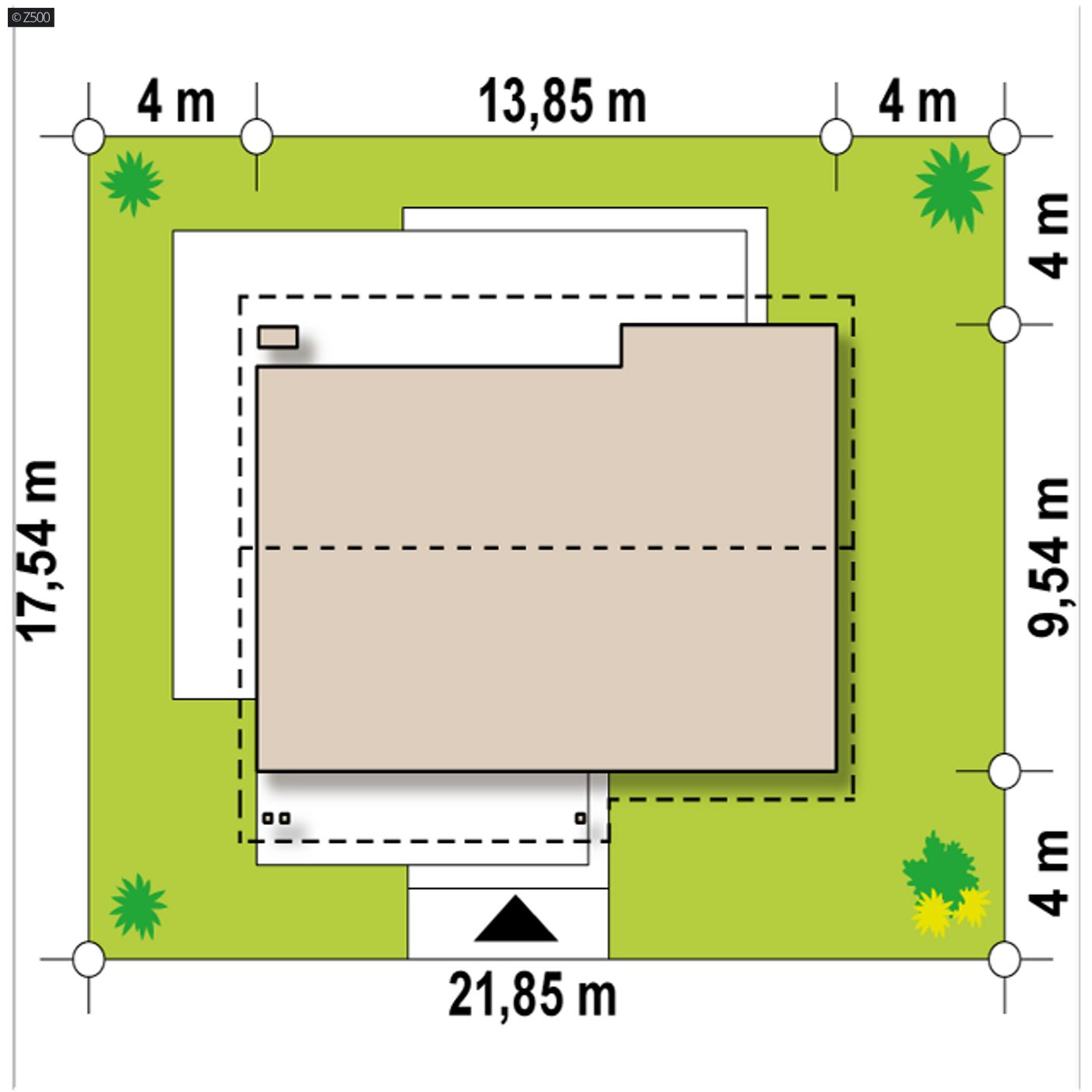 Gotowy projekt domu  - Funkcjonalny parterowy dom z dachem dwuspadowym oraz opcją adaptacji poddasza.