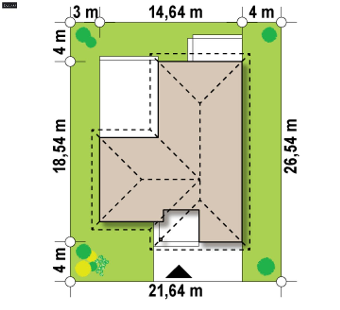 Gotowy projekt domu  - Wygodny parterowy dom z garażem w bryle.