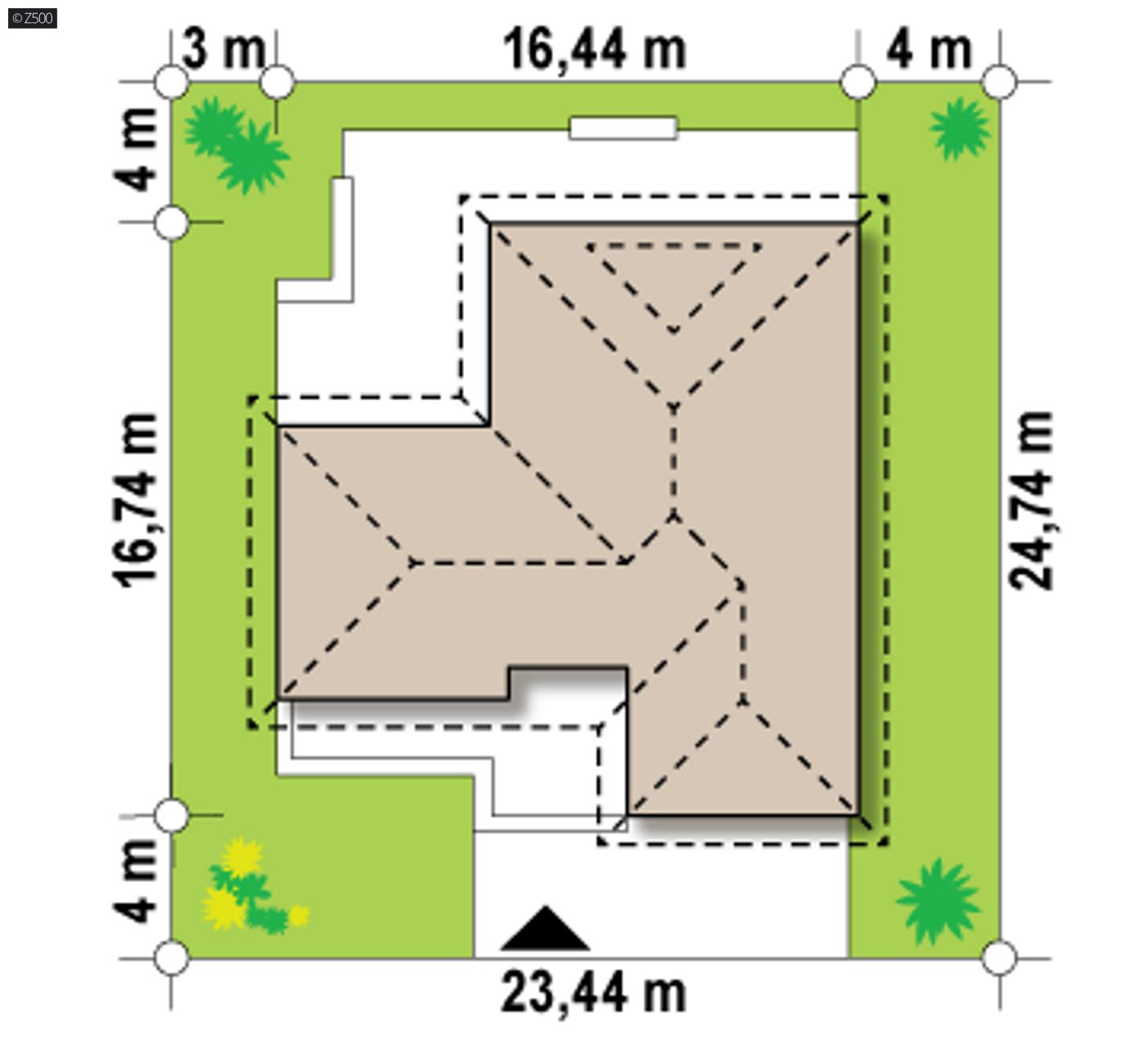 Home project  - Parterowy dom z garażem 2-stan. oraz dużym PG z opcją pieca na paliwo stałe.  