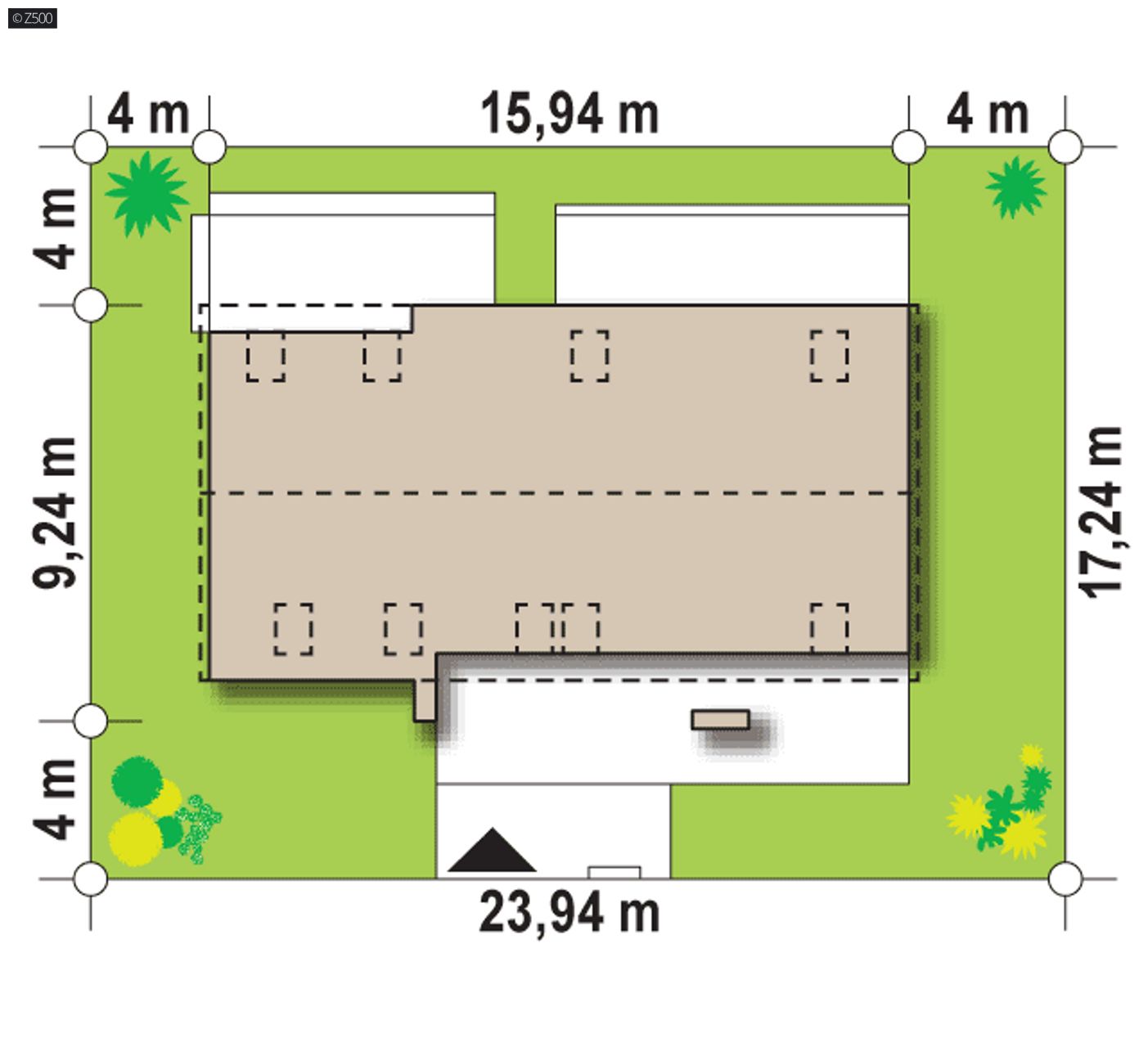 Gotowy projekt domu  - Dom dwurodzinny z osobnymi wejściami  i wspólnym pom. gospodarczym. Prosty, nowoczesny i ekonomiczny. 