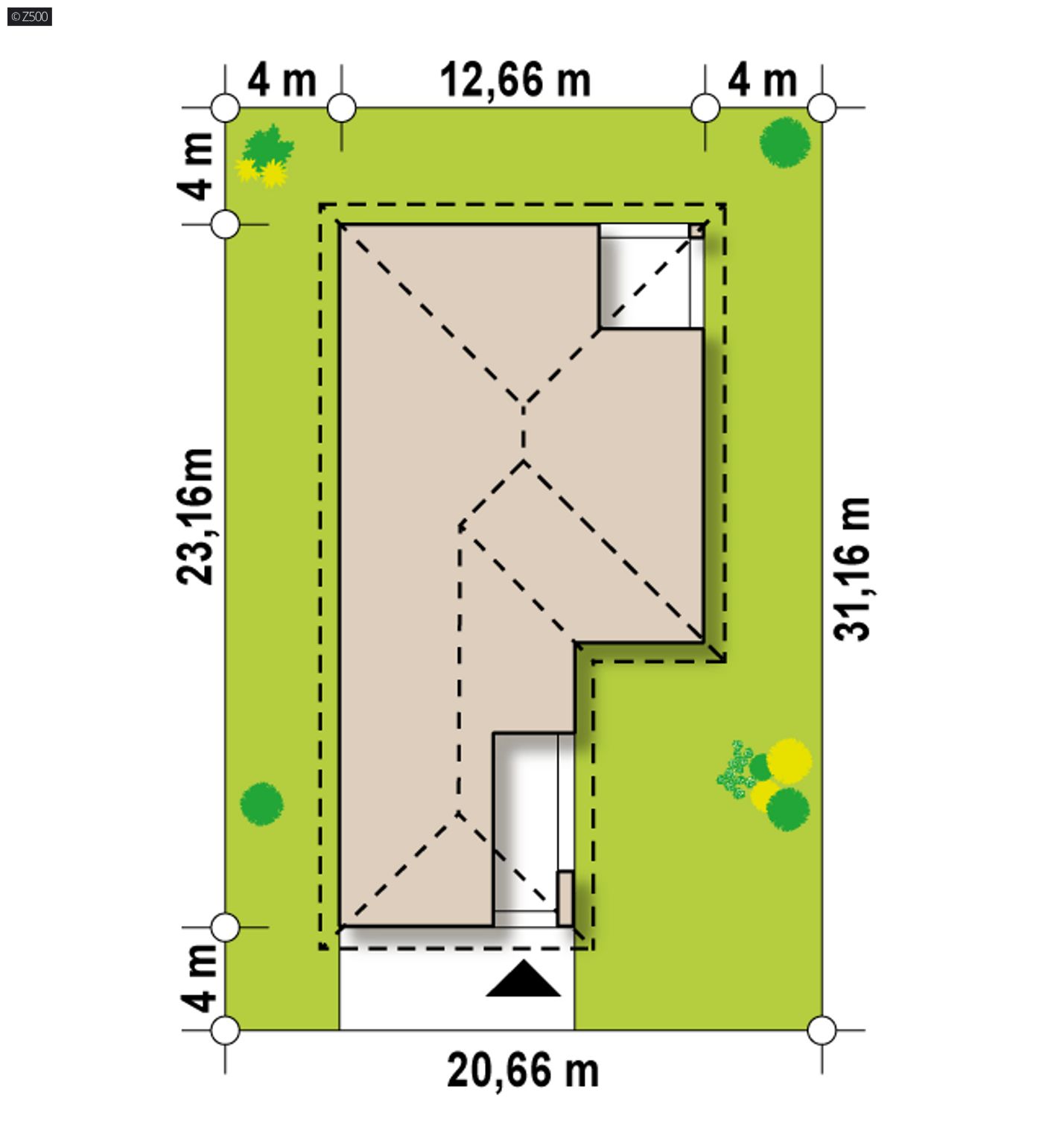 Home project  - Wersja z garażem jednostanowiskowym od frontu (po lewej stronie).