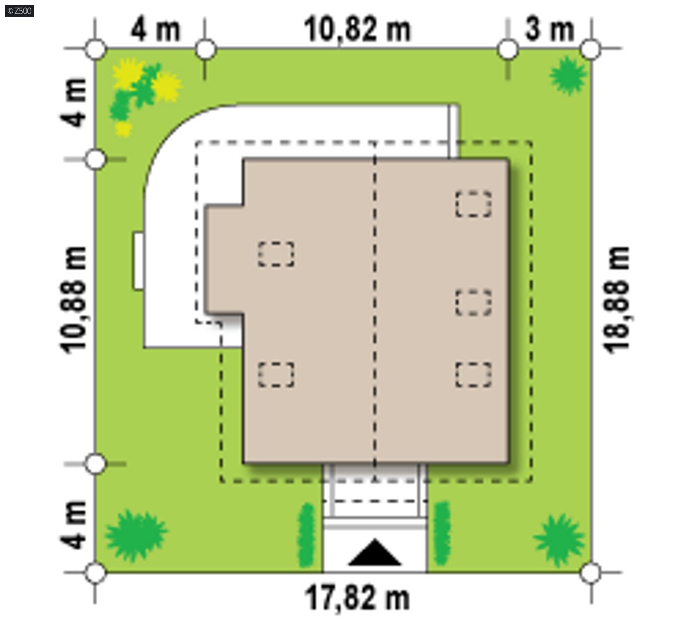 Home project  - Łatwy w budowie dom z poddaszem, bocznym wykuszem i balkonem na piętrze.