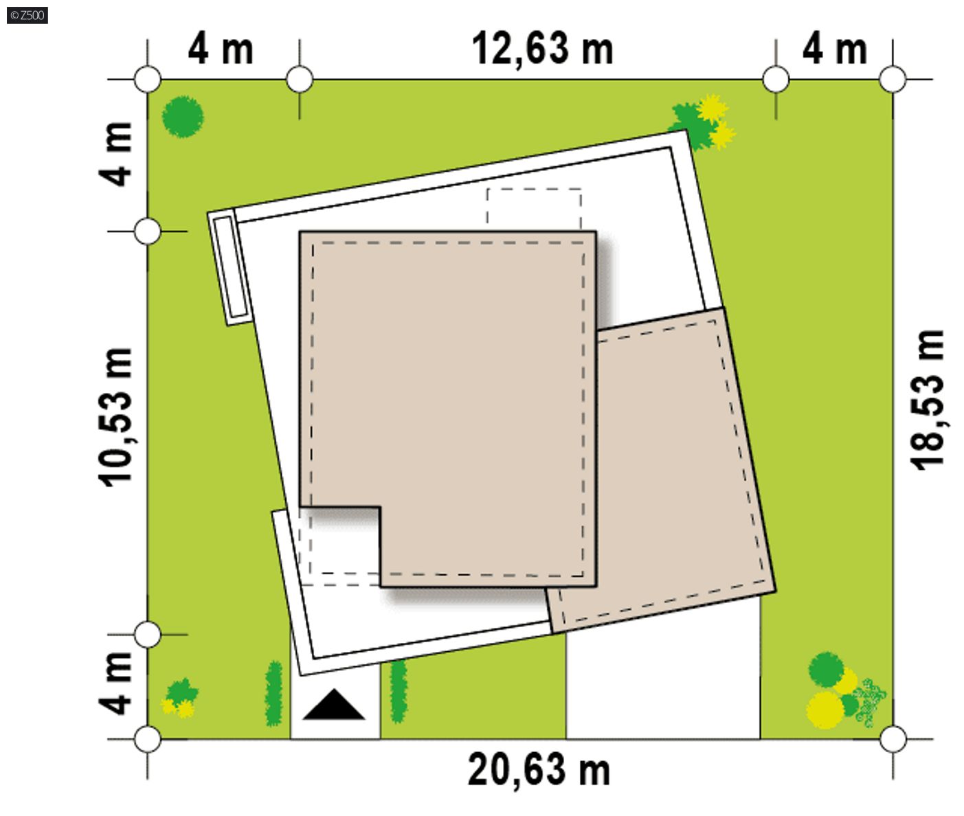 Home project  - Wariant projektu z garażem bocznym
