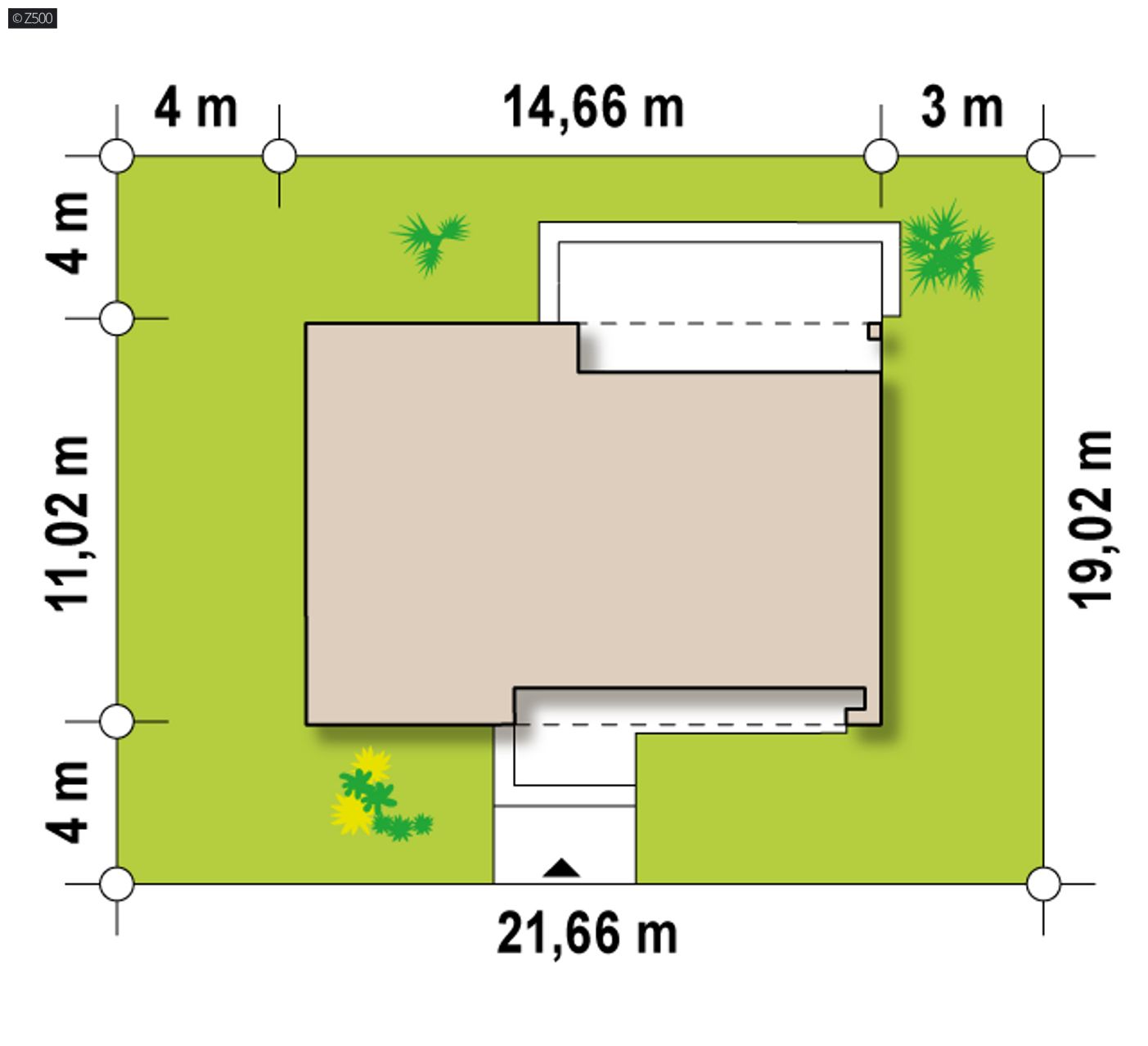 Gotowy projekt domu  - Wersja powiększona. Nowoczesny dom parterowy z funkcjonalnym wnętrzem.