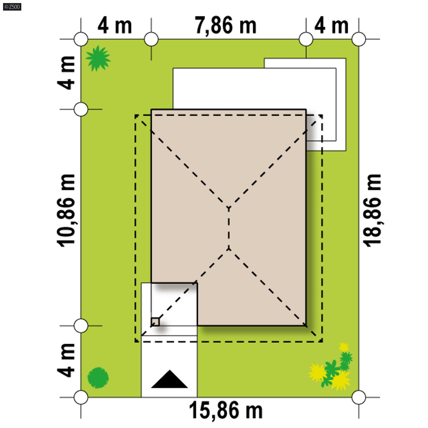 Home project  - Zgrabny dom o nowoczesnym wyglądzie z dachem kopertowym, także na wąską działkę.