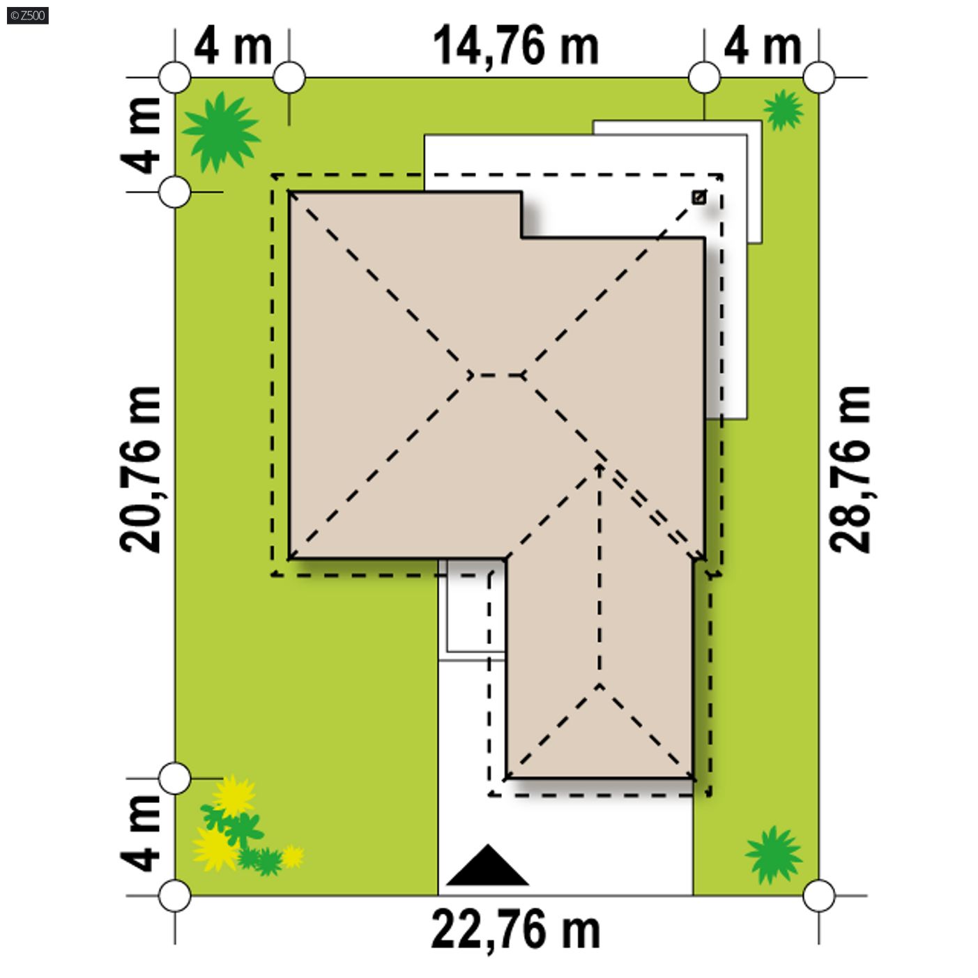Gotowy projekt domu  - Funkcjonalny parterowy dom z dużym salonem i garażem dwustanowiskowym.