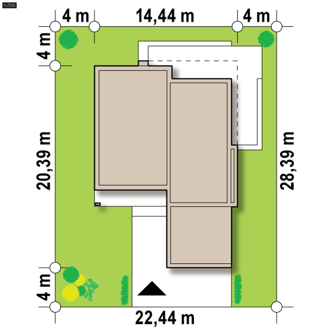 Home project  - Nowoczesny dom z płaskim dachem,czterema sypialniami i garażem dwustanowiskowym.