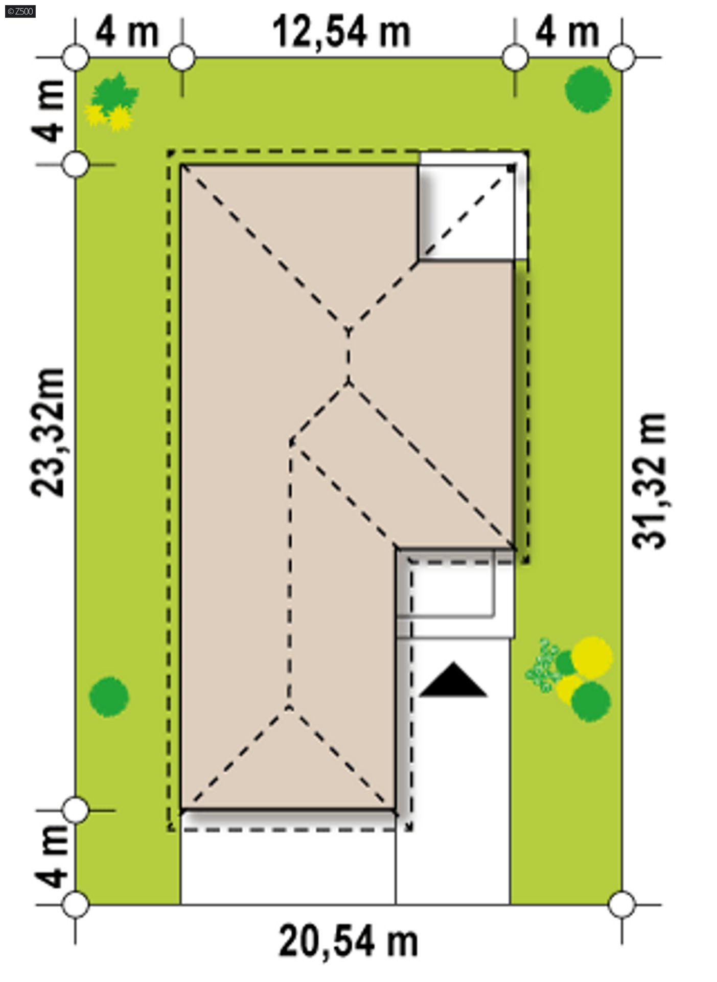 Home project  - Wersja z garażem dwustanowiskowym z lewej strony.
