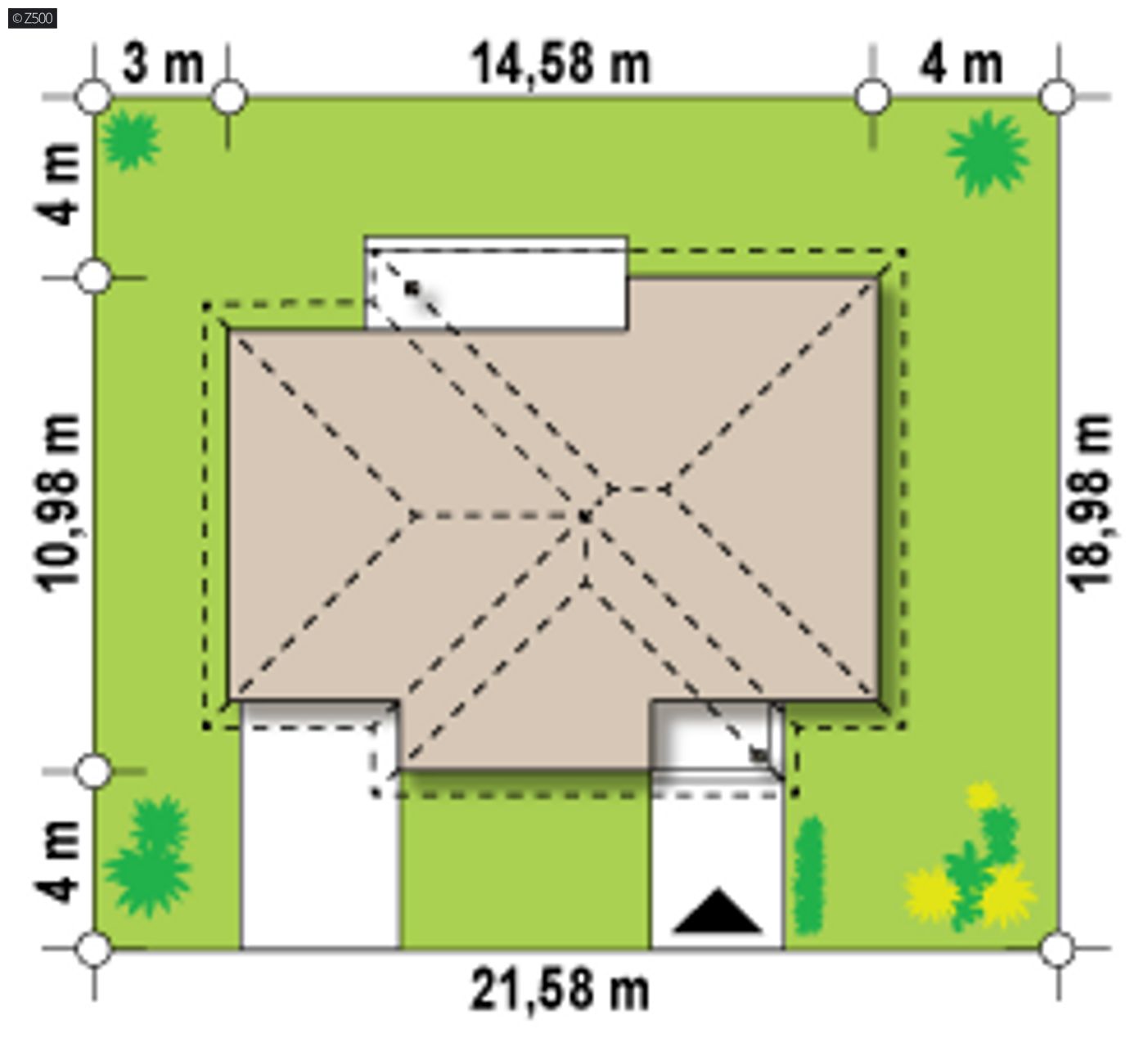 Home project  - Wersja z garażem po lewej. Kąt dachu 24 stopnie.Zmiany w stolarce