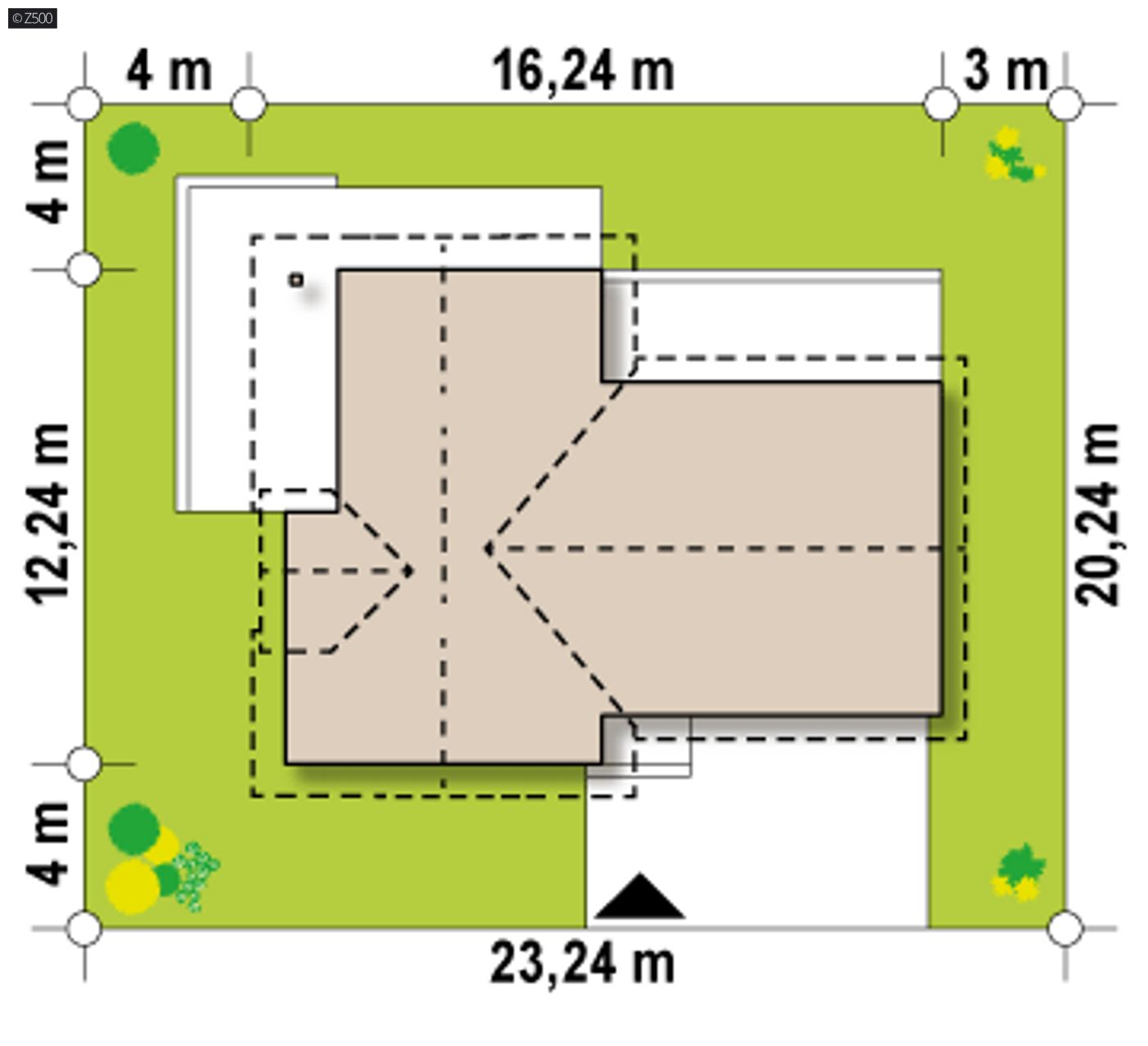 Home project  - Wersja z dachem wielospadowym bez wykusza.
