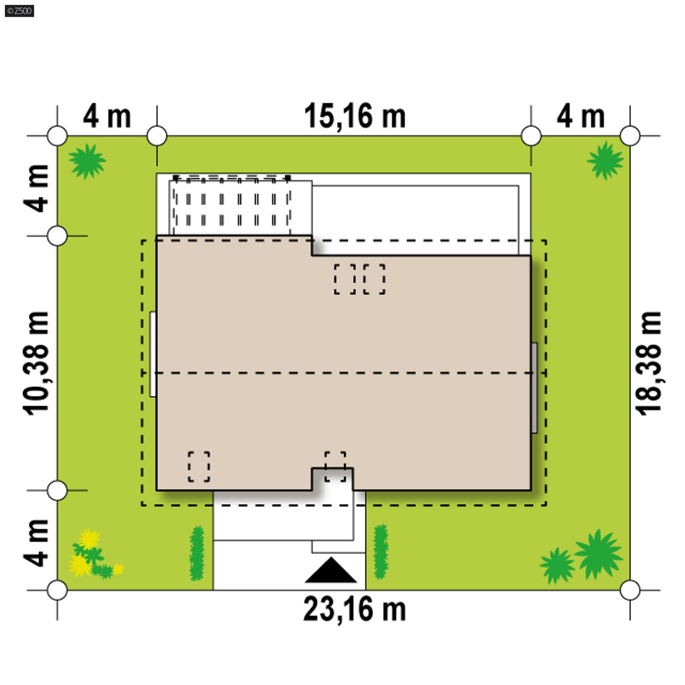 Gotowy projekt domu  - Dom dwurodzinny z komfortowym mniejszym lokalem na parterze o powierzchni 58mkw.