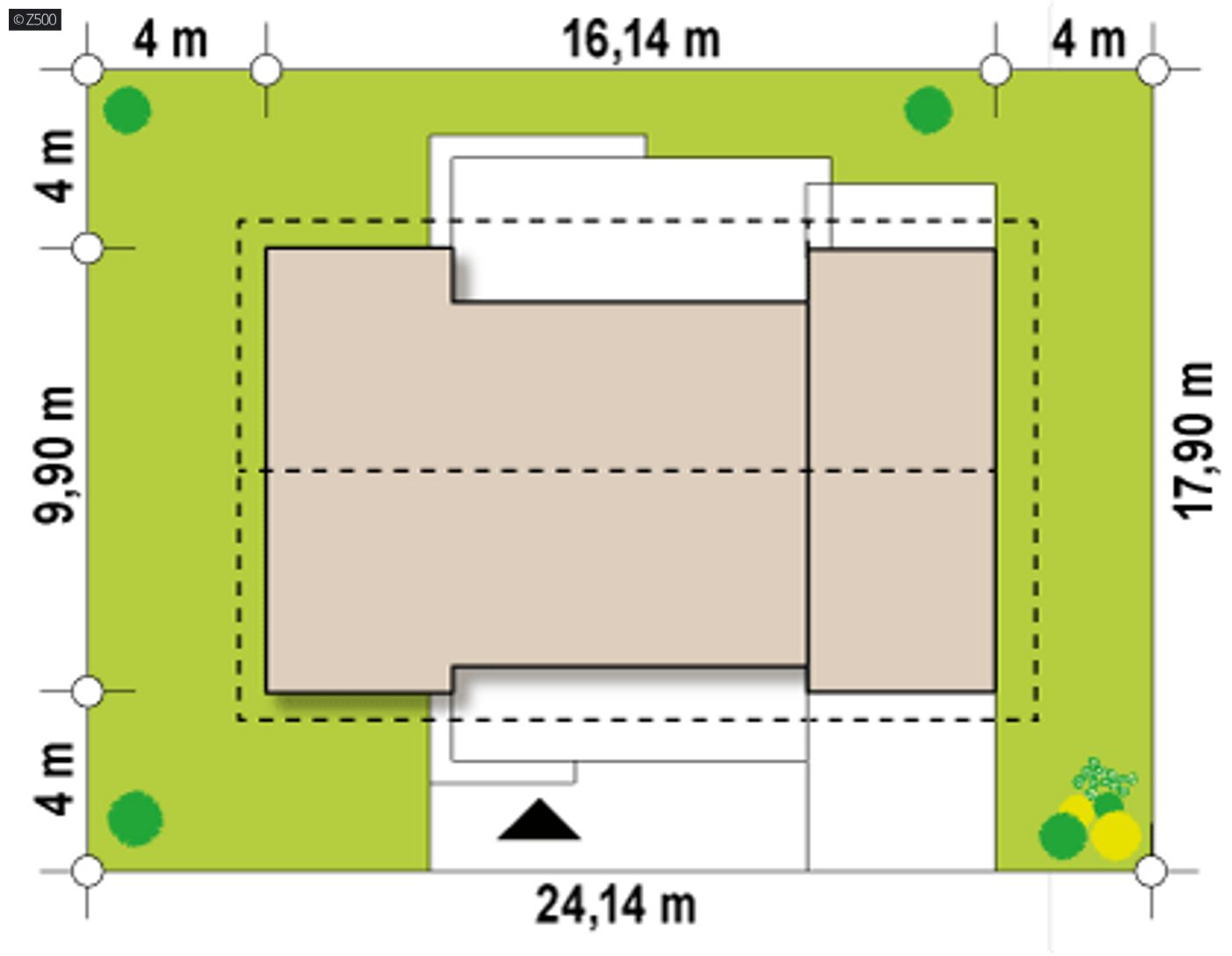 Home project  - Wersja z garażem po prawej stronie i ogrzewaniem na eko-groszek.