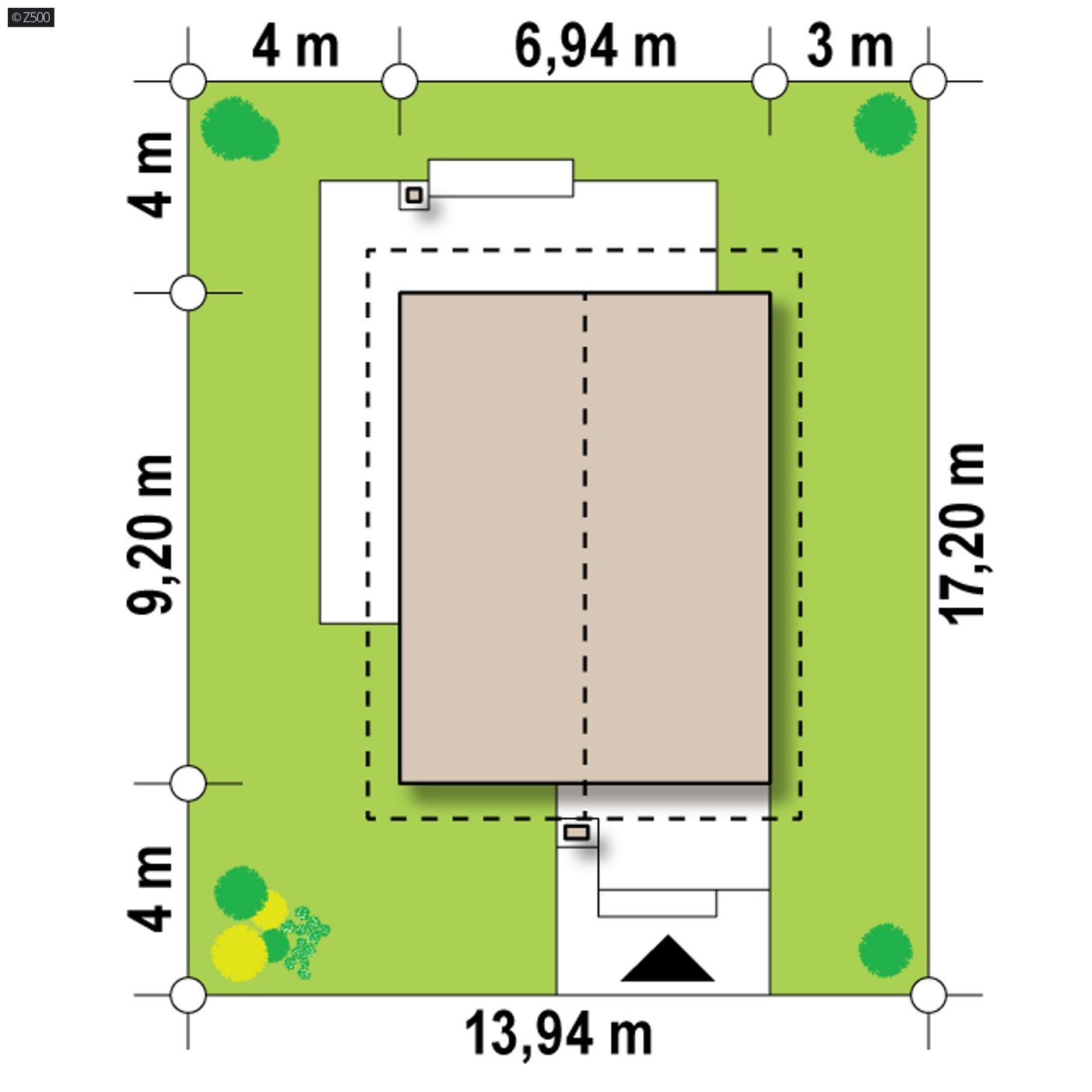 Home project  - Piętrowy dom ze sporym pomieszczeniem gospodarczym, także na wąską działkę.