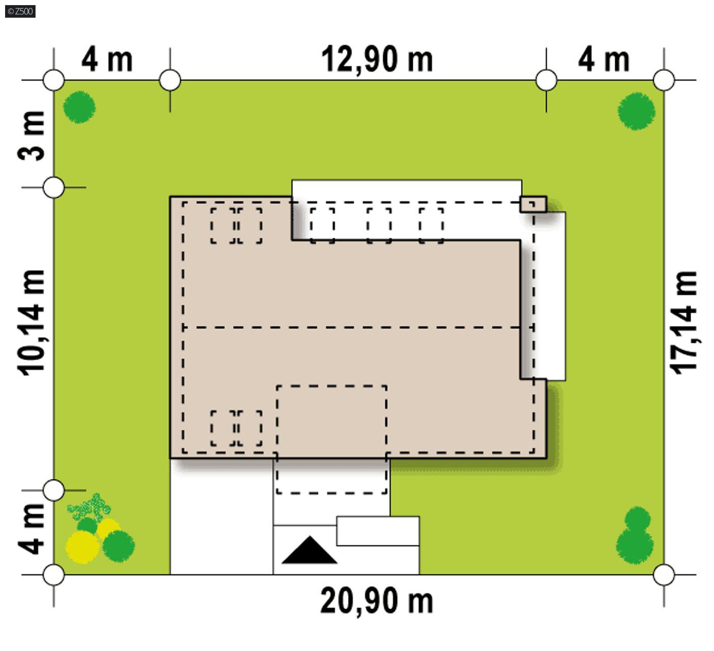 Home project  - Wersja projektu z powiększoną strefą dzienną.