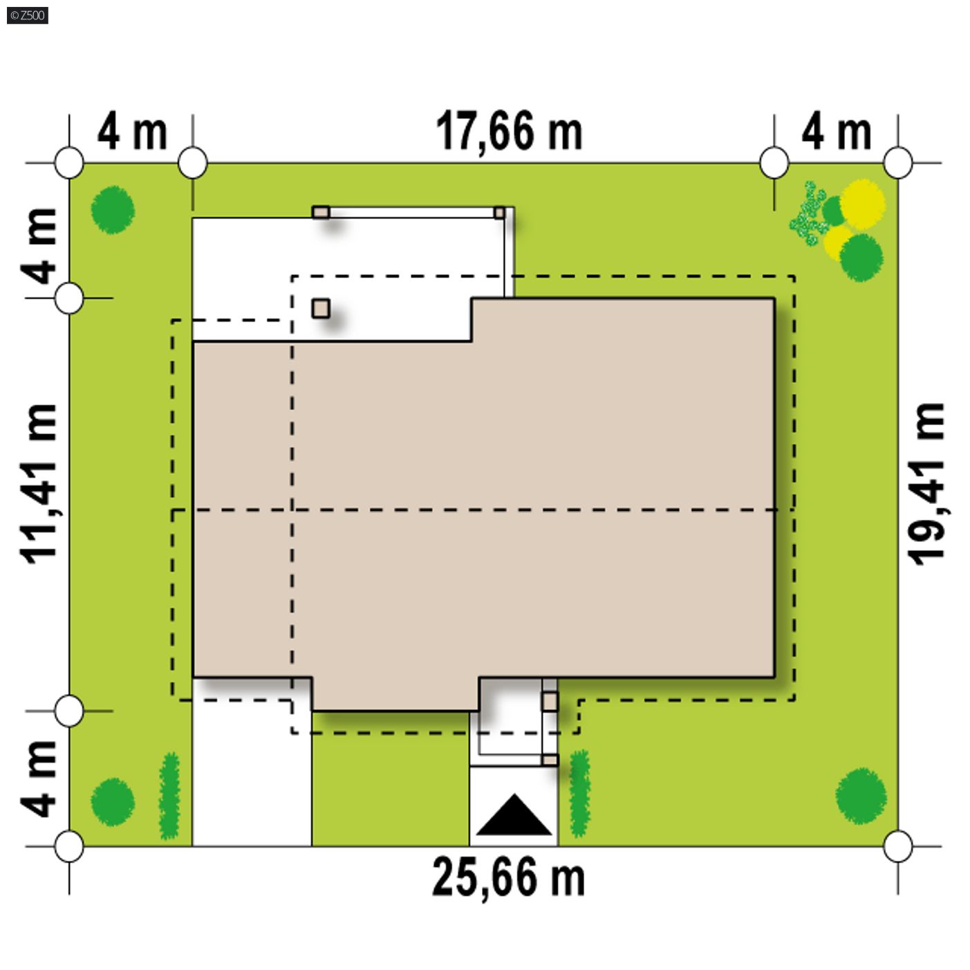 Gotowy projekt domu  - Zgrabny dom parterowy z kotłownią na paliwo stałe i kuchnią od strony ogrodu.