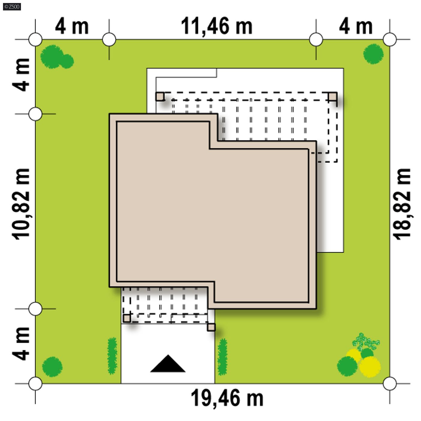 Gotowy projekt domu  - Parterowy dom w stylu modern z obszernymi, jasnymi wnętrzami na planie kwadratu